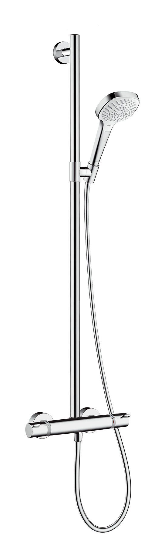 hansgrohe Duschsystem Croma Select E, 3 Strahlart(en), SemiPipe 110 Multi mit Thermostat - Weiß / Chrom
