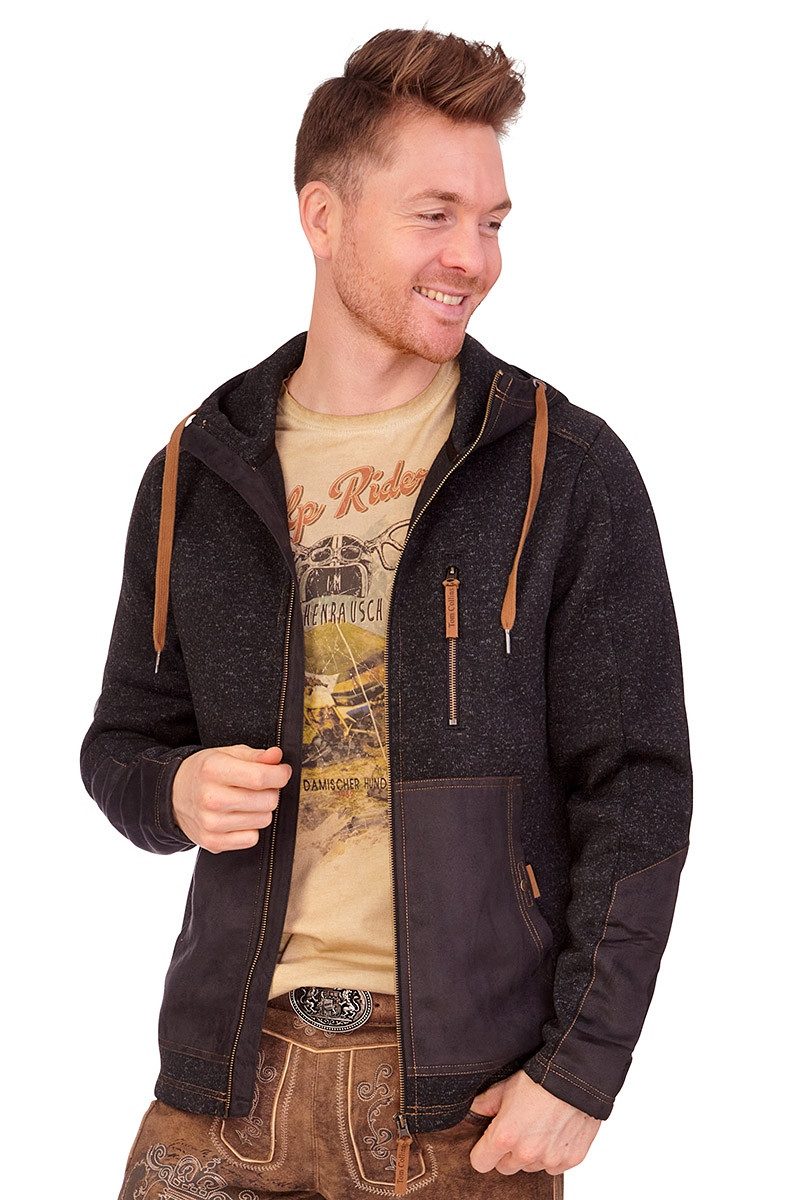 Tom Collins Outdoorjacke Strickfleecejacke Herren - SERENO - anthrazit, tra günstig online kaufen