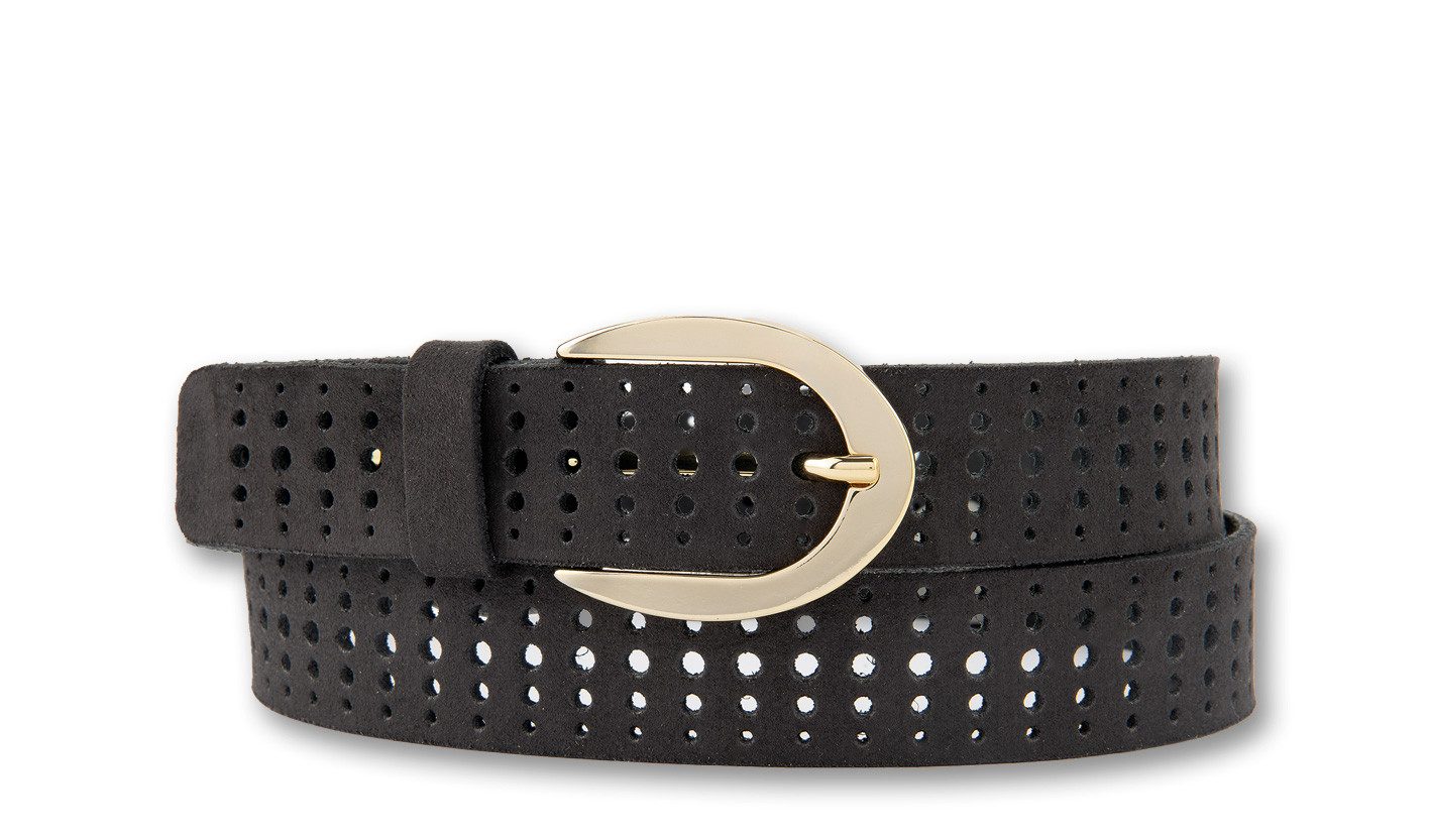 BERND GÖTZ Ledergürtel mit Rasteroptik