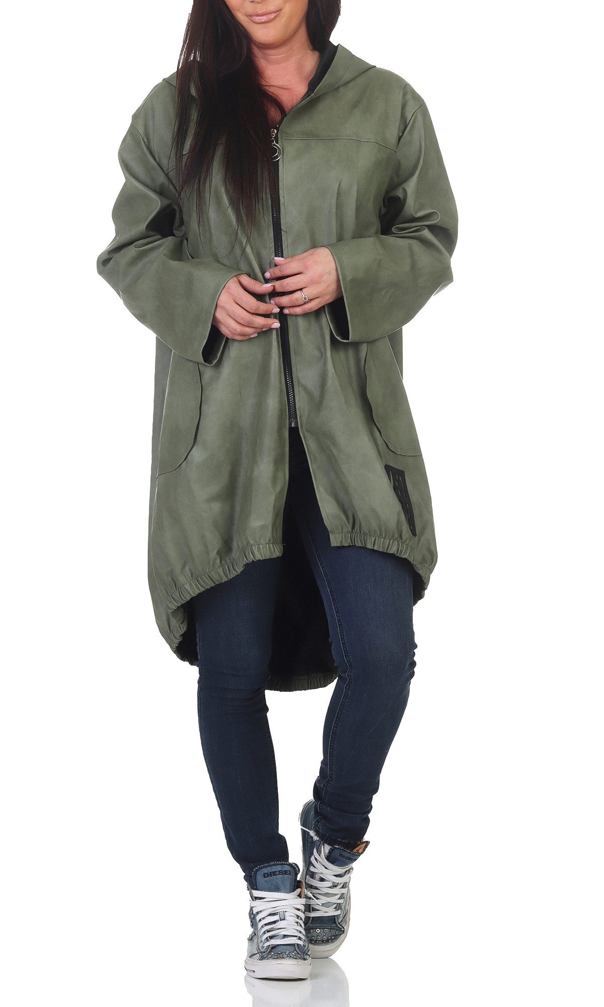 simaranda Regenjacke Damen Jacke 35346 38-42 Olive Unifarben