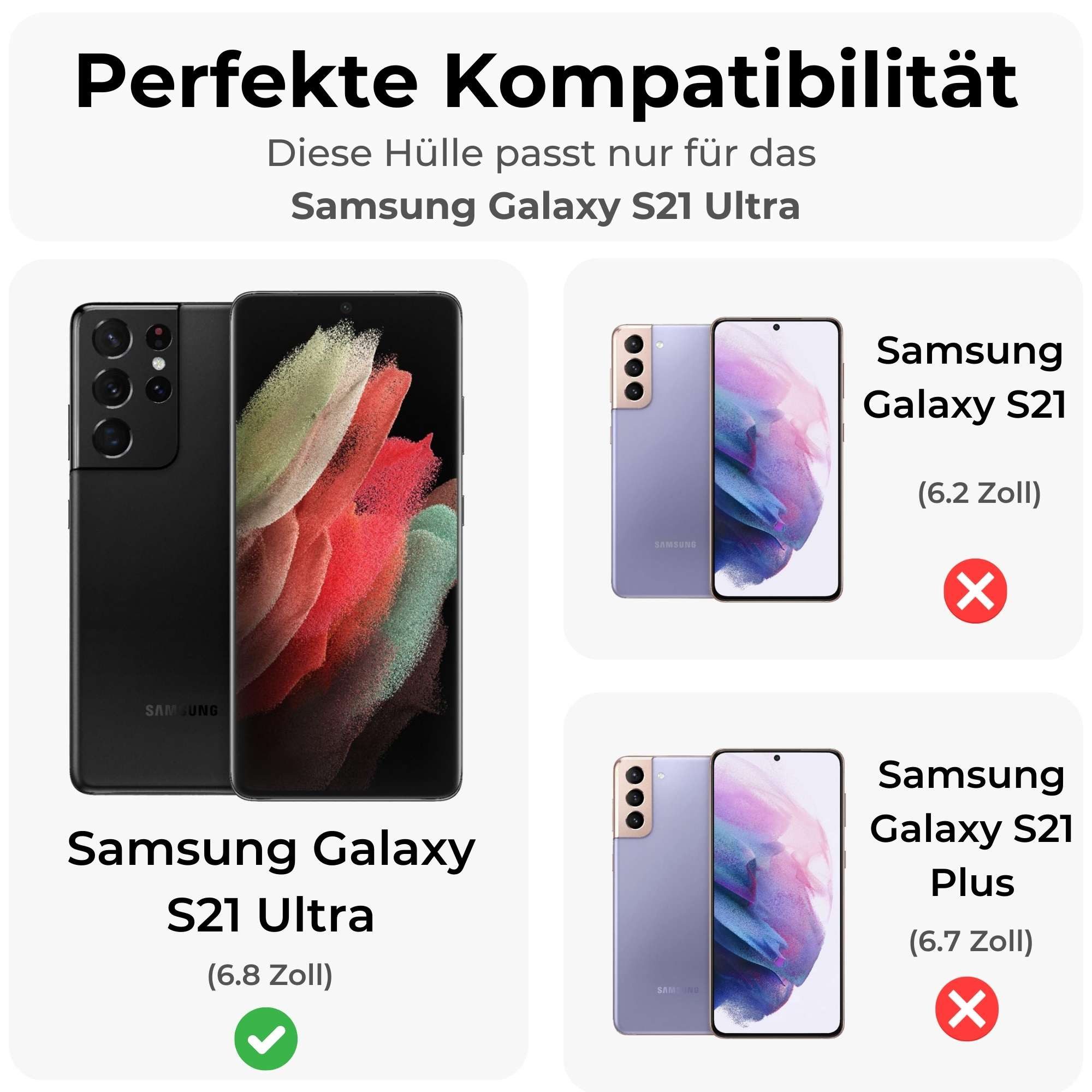 betterfon Handykette für Samsung Galaxy Leder Umhänge Hülle mit Kartenfächer, Hände frei – mit Silikonhülle & Schnur für flexiblen Alltag – Bild 2 von 5