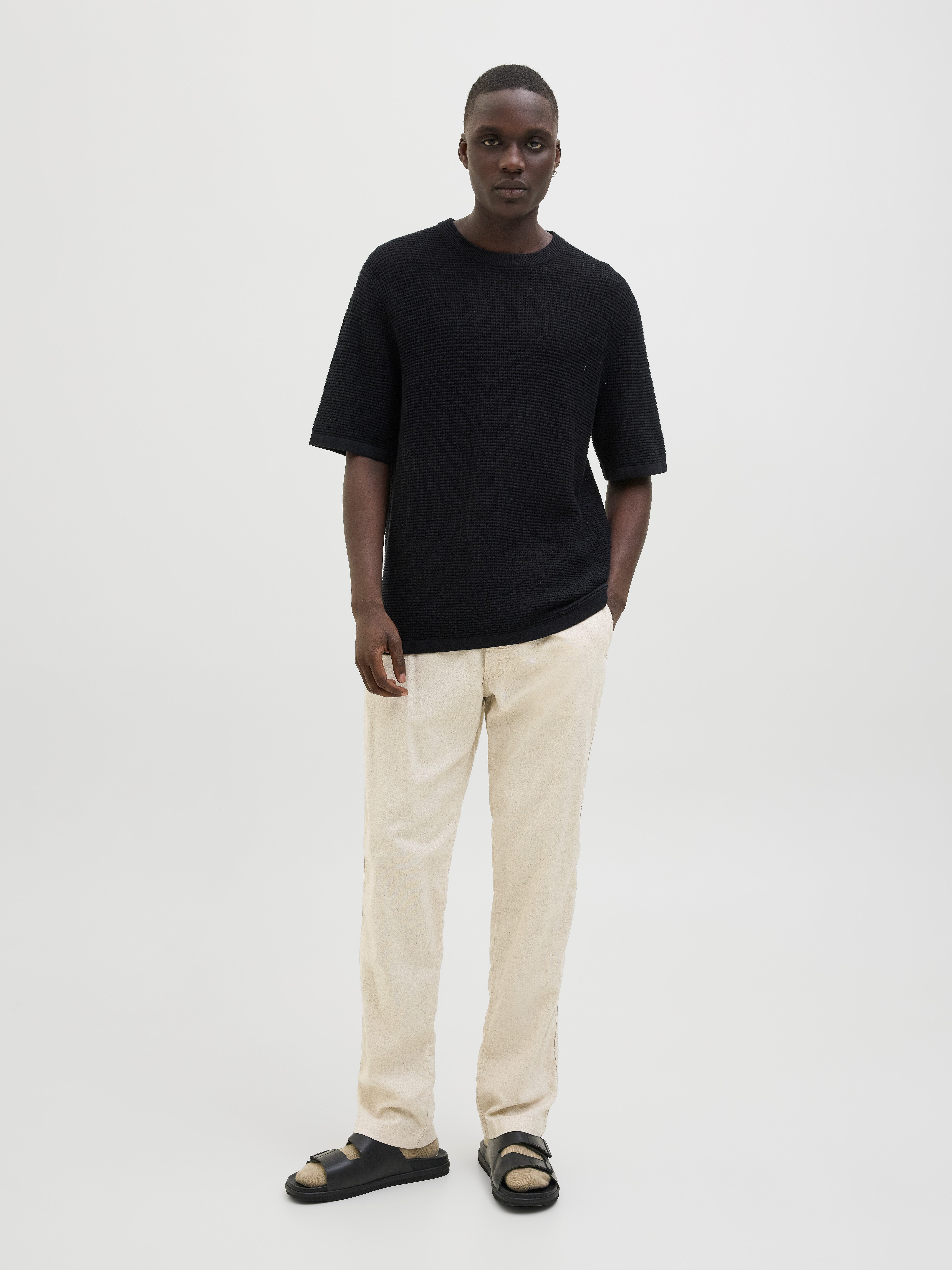 Jack & Jones Stoffhose JPSTKANE HYBRID BONDI JOGGER SN Baumwolle mit Leinen, locker geschnitten – Bild 3 von 5