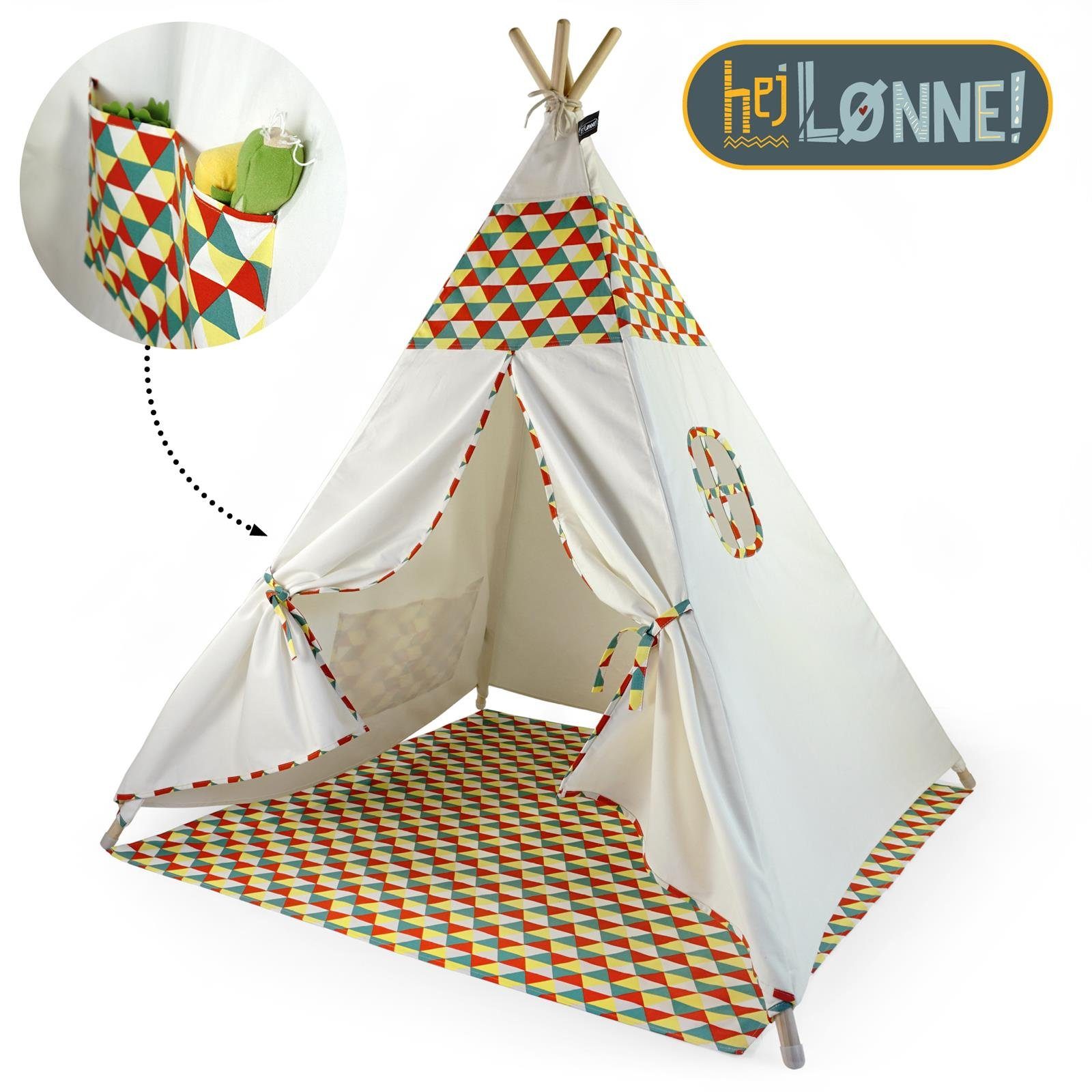 Hej Lønne Tipi-Zelt Tipi Zelt für Kinder farbige Bemusterung Kinderzel, (6e günstig online kaufen