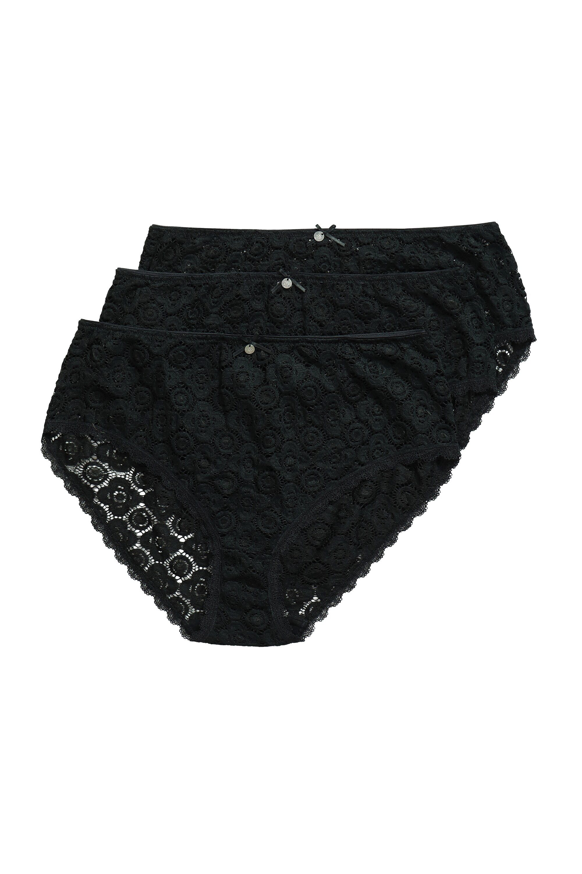 Ulla Popken Midislip TruYou Midislips 3er-Pack transparente Spitze