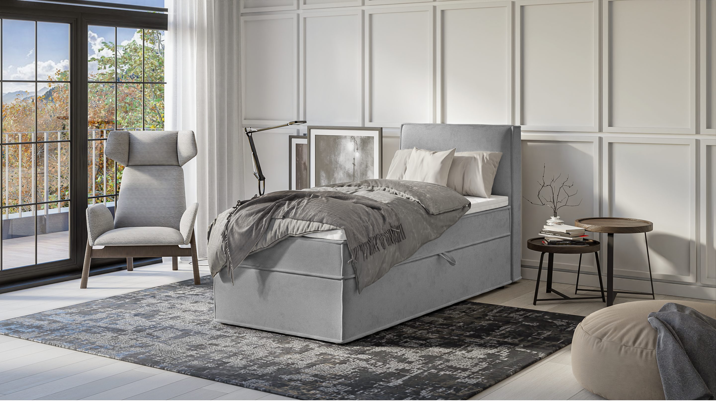 S-Style Möbel Boxspringbett Plaza mit Topper günstig online kaufen