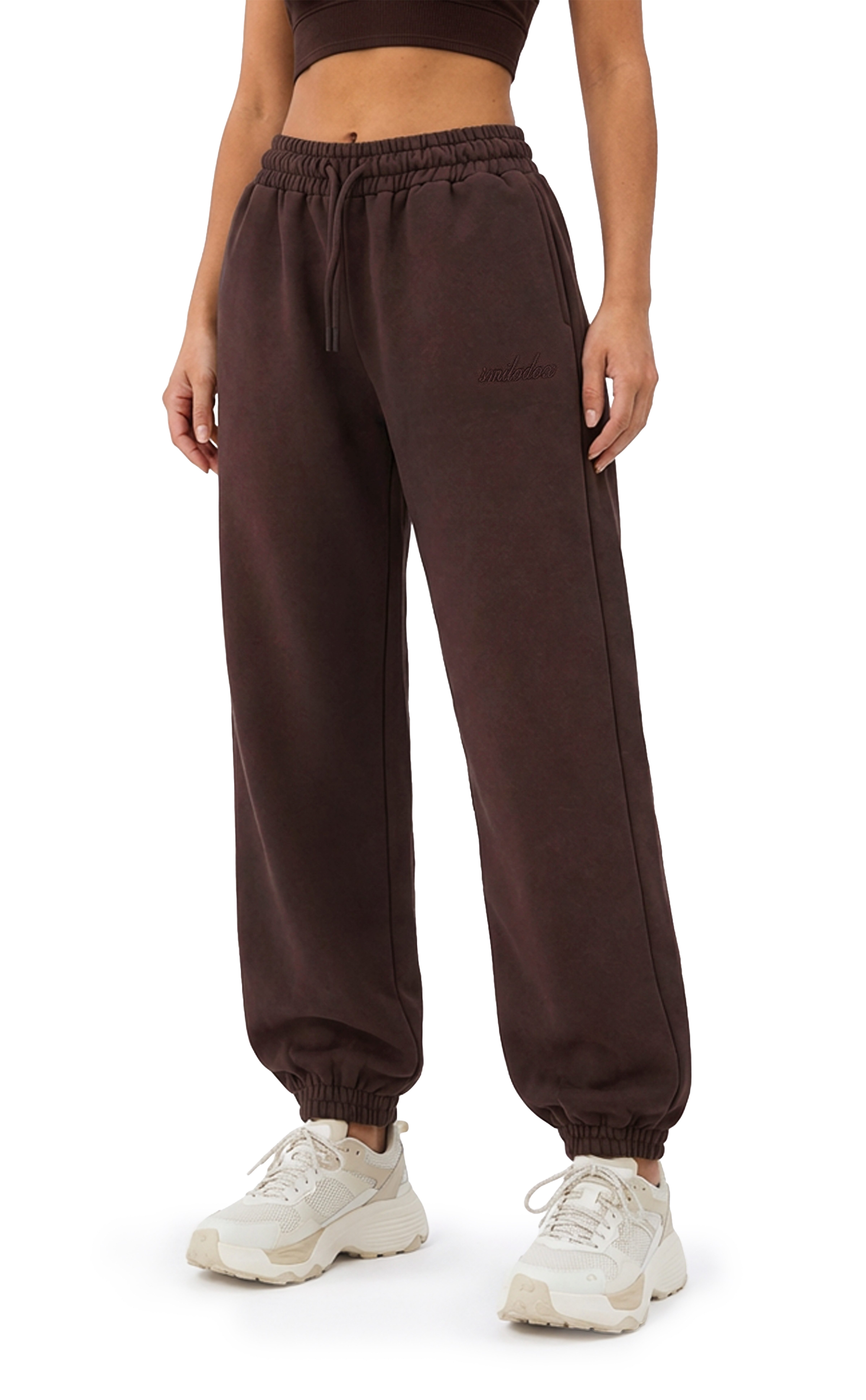 Smilodox Jogginghose Elura, Trainingshose Damen Tapered Fit, Sweatpants mit Tunnelzug Elastischer Bund, Kordelzug, Logo, Gym & Homewear