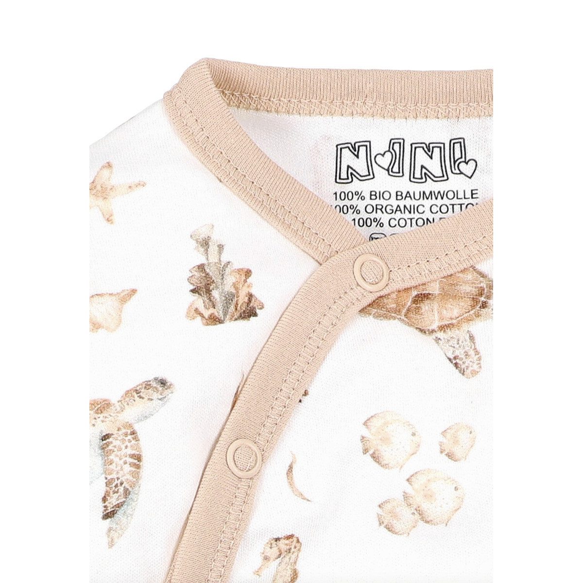 NINI Langarmwickelbody Schildkröte Unisex Kinder (1-tlg) Langarm Einteiler, Body, Longsleeve-Body, Bodysuit, Stretchbody