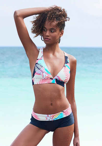 LASCANA ACTIVE Bikini-Hotpants »Layne« mit bedrucktem Bündchen