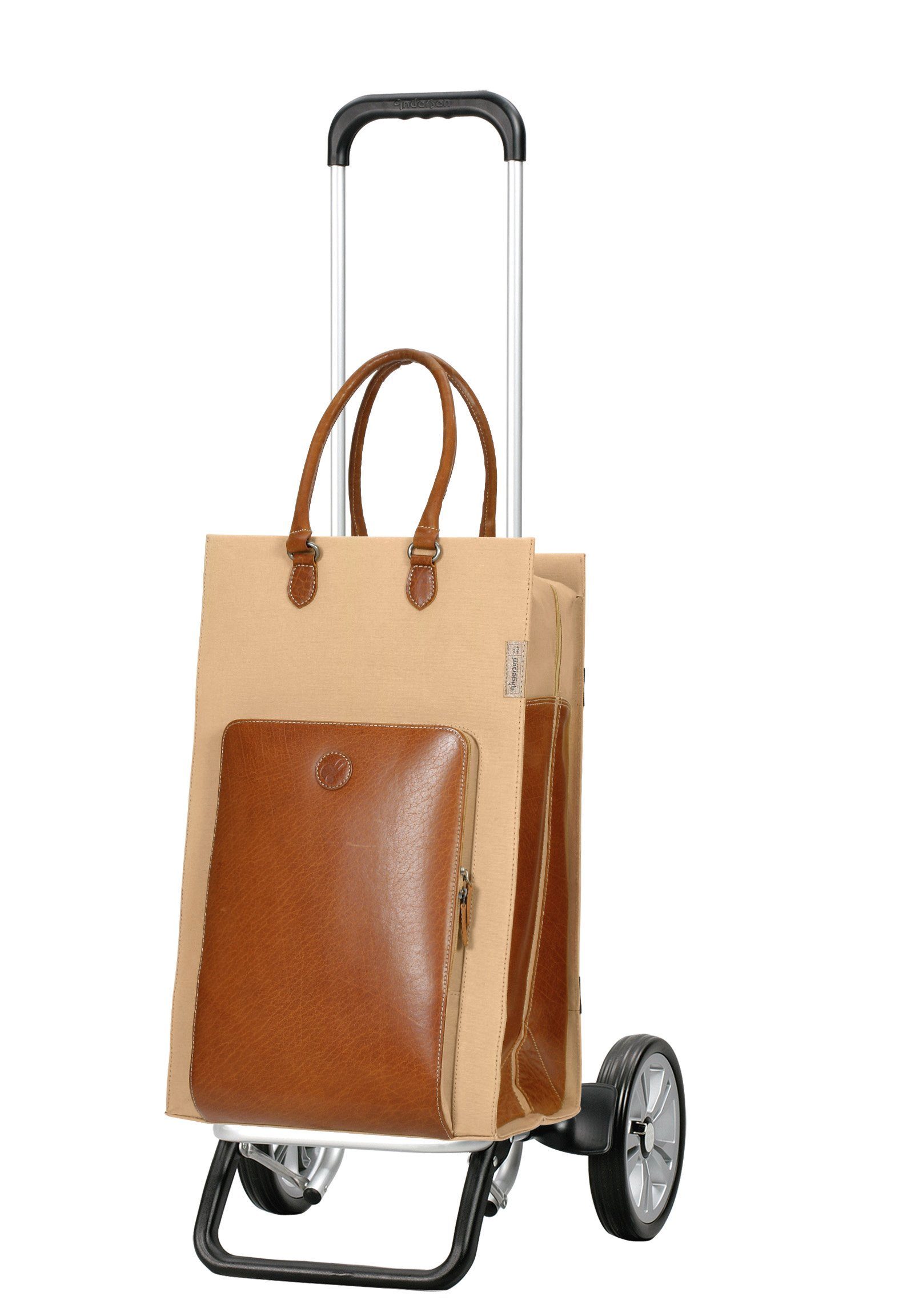 Shopper Beige Tasche mit Einkaufstrolley Khaki Alu Andersen Andersen Star in oder Charu