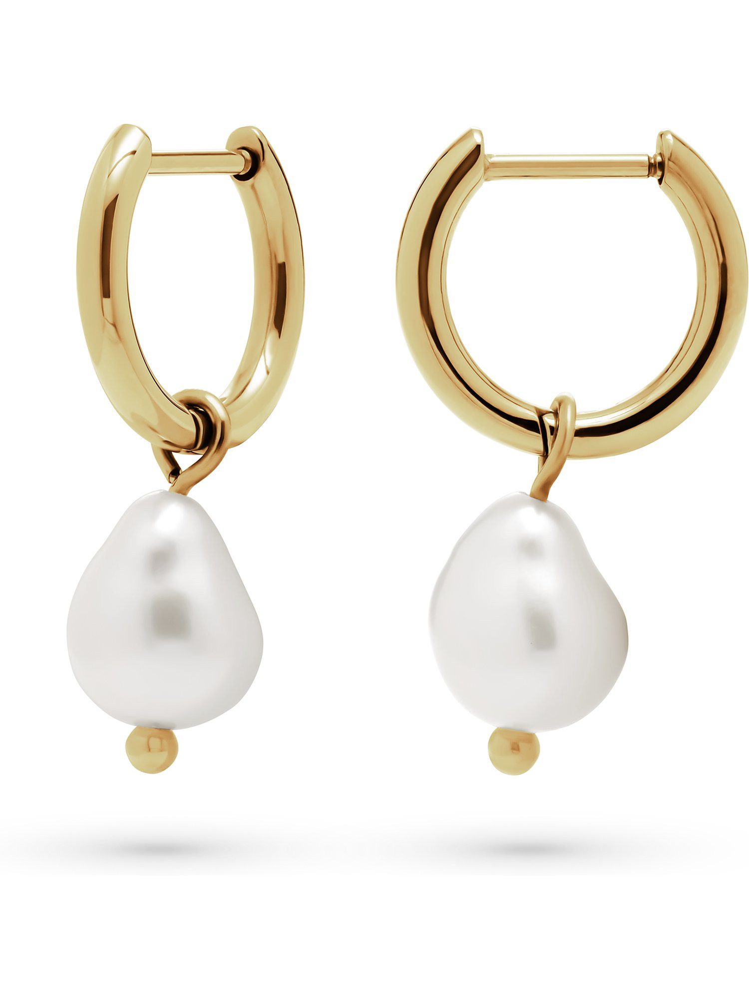 FAVS Paar Creolen FAVS Damen-Creolen Edelstahl Süßwasserperle (Paar) günstig online kaufen