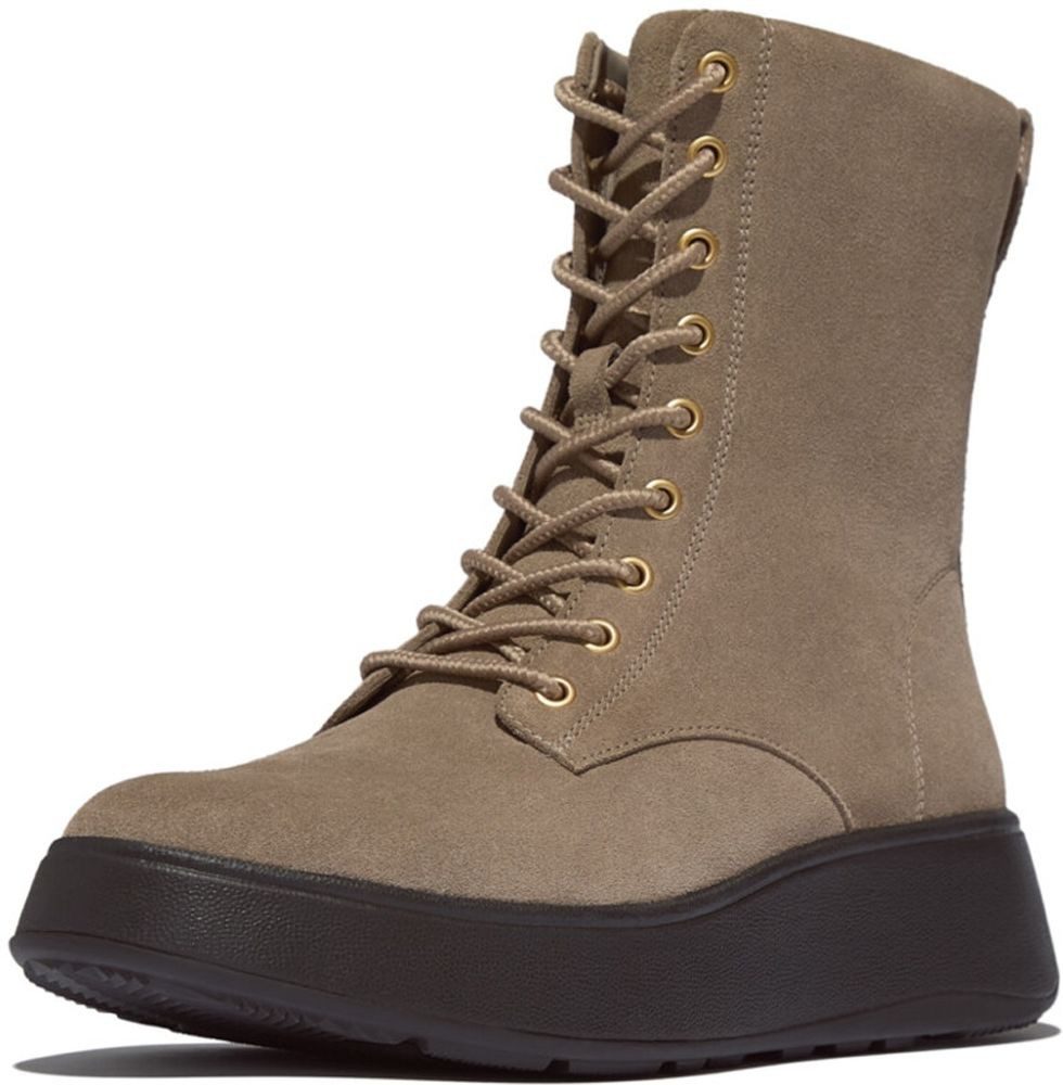 Fitflop F-Mode Suede Lace-UP Flatform Ankle Boots Stiefel
