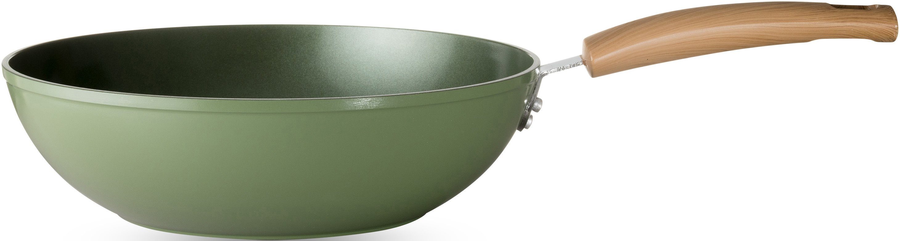 JUST VEGAN Wok CeraVegan, Aluminium (1-tlg), Pflanzliche Keramikbeschichtung, Induktion, Ø 28 cm
