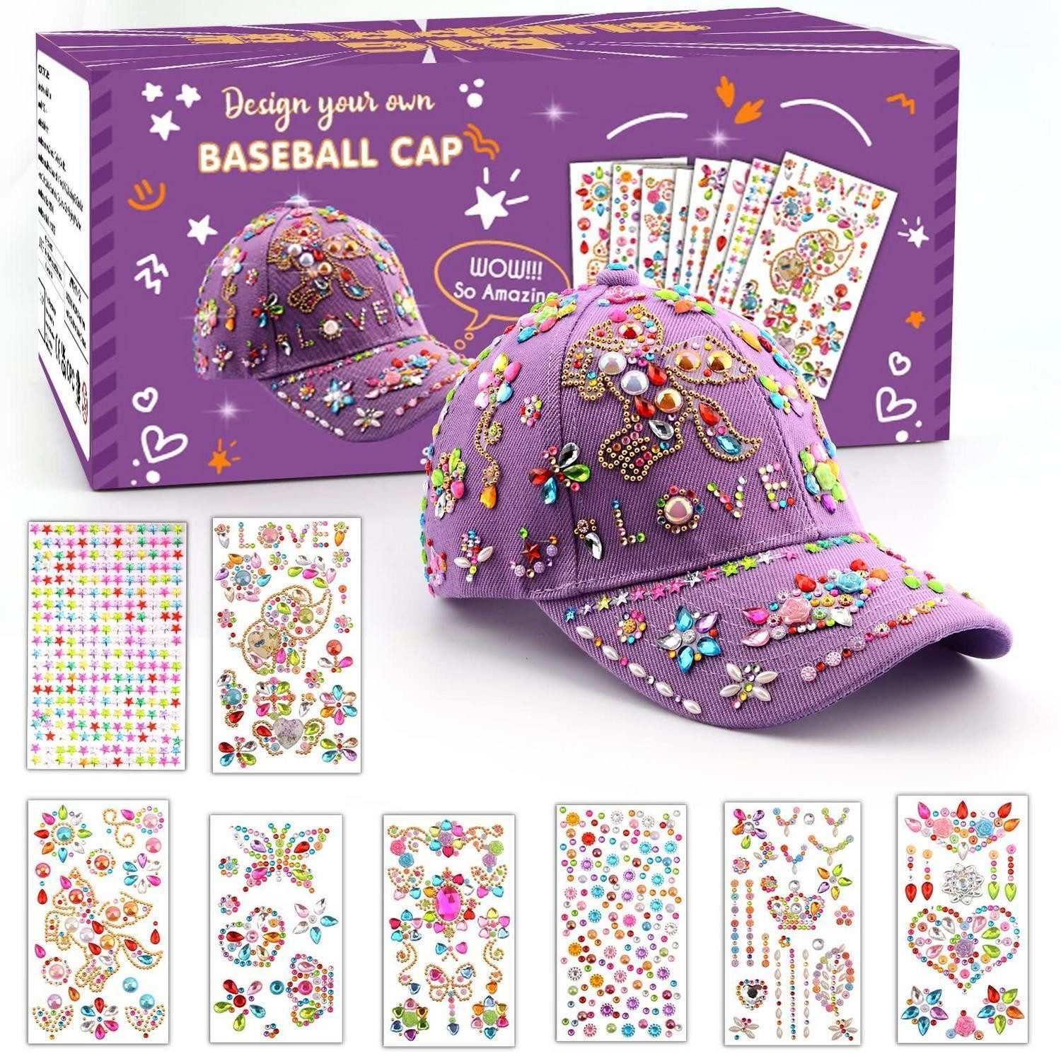 LuxusKollektion Kreativset DIY Baseballkappe Bastelset Mädchen Lila