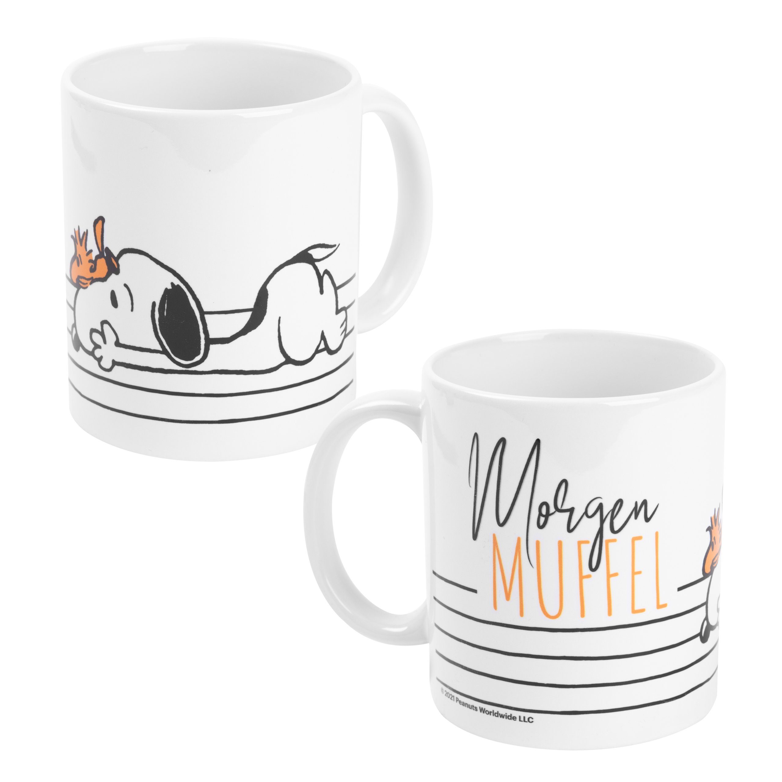 Muffel Tasse Tasse Morgen United aus Keramik 320 - Keramik Labels® Peanuts Snoopy Weiß ml, The