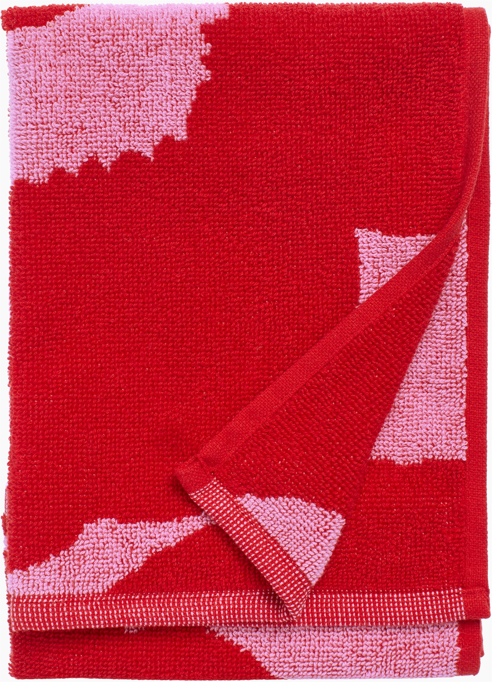 Marimekko Gästehandtuch UNIKKO, (1-St), rosa,rot