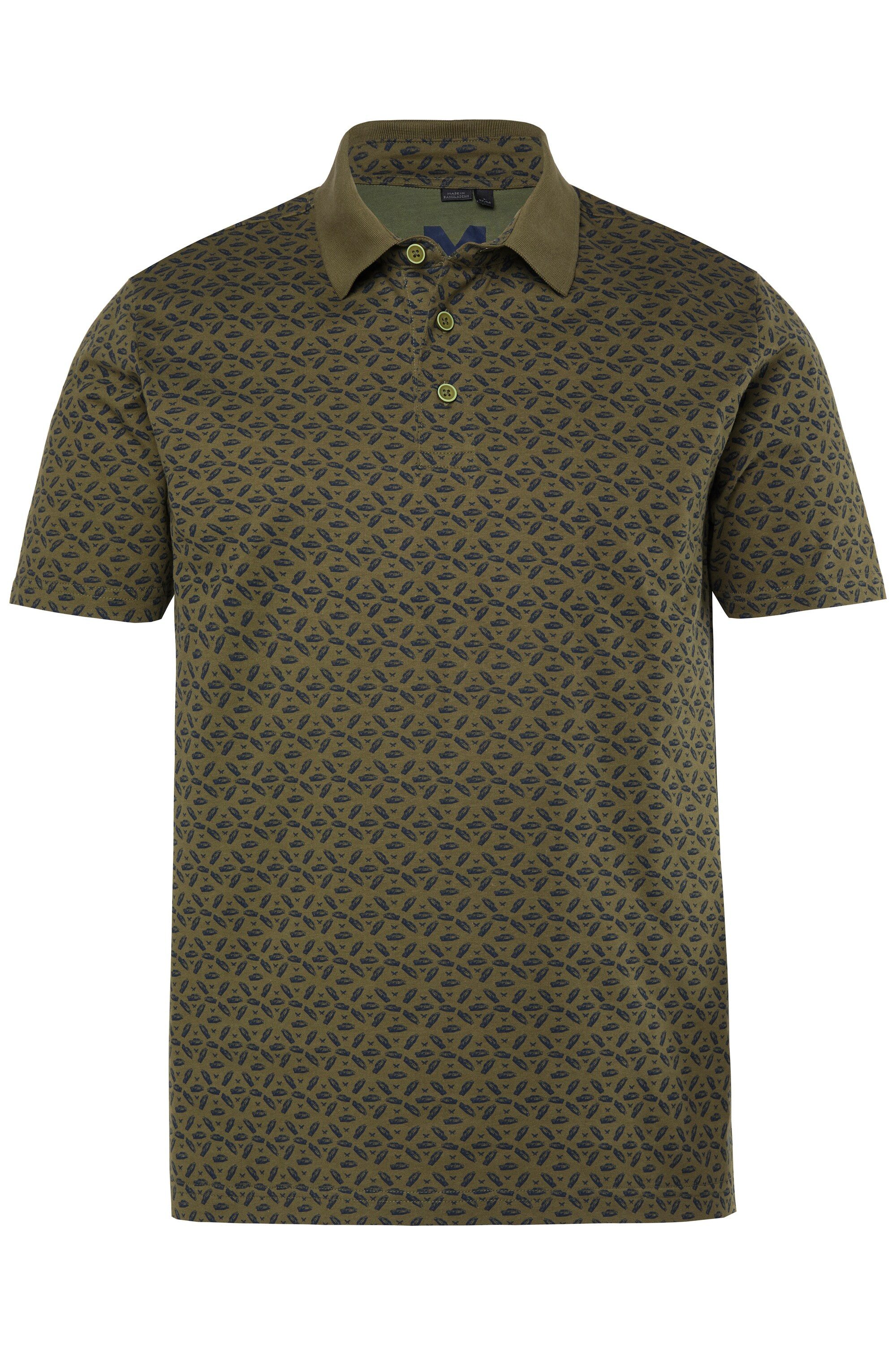 Men Plus Poloshirt Poloshirt Halbarm Jersey Alloverprint bis 8 XL