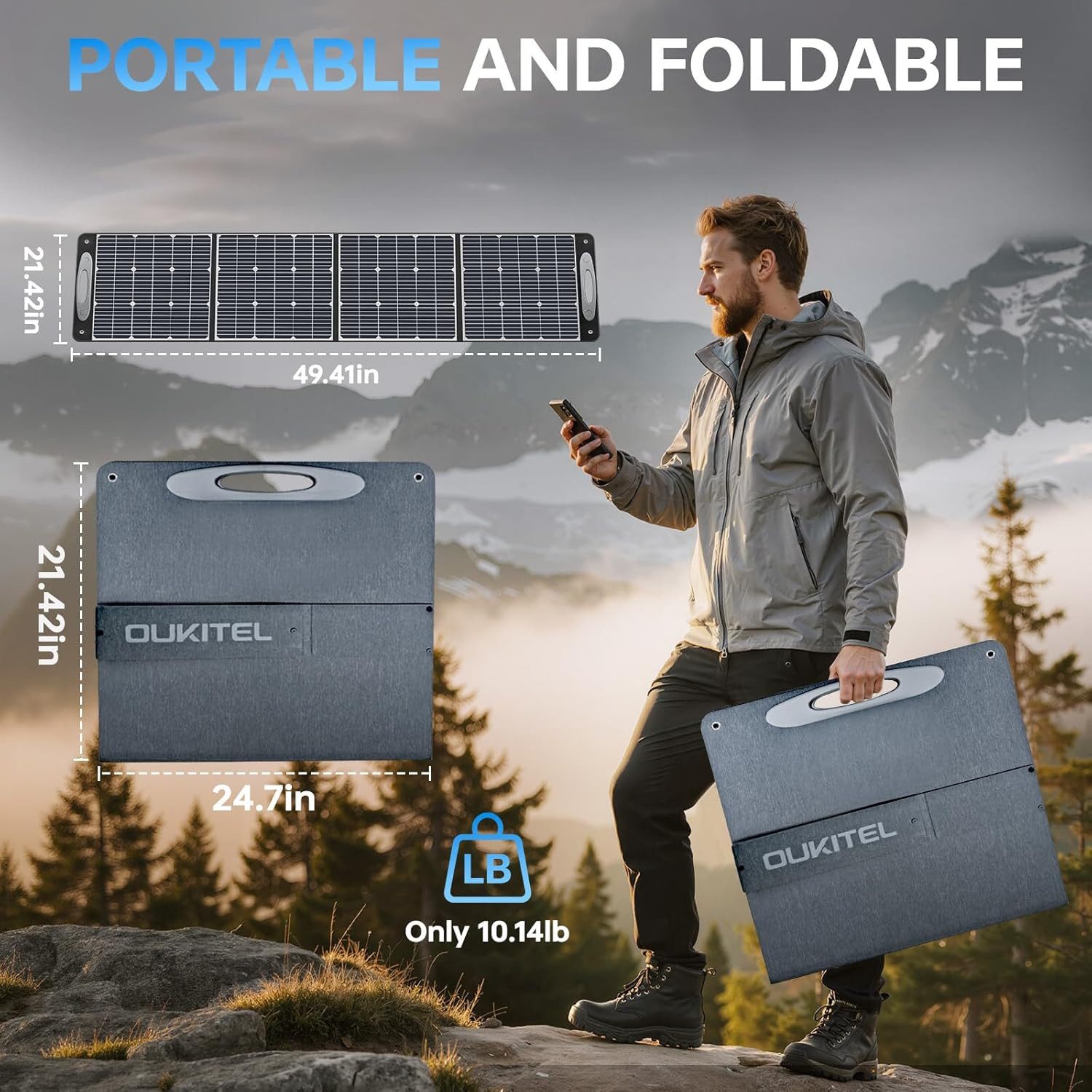 OUKITEL Stromerzeuger P1500E PLUS 1800W/1536Wh Tragbare Powerstation, 1,8 in kW, (LiFePO4-Akku, 1-tlg., Mit 2*100W Solarpanel), Solargenerator mit 4*1800W AC Ausgänge, für Camping,Wohnmobil,Notfall
