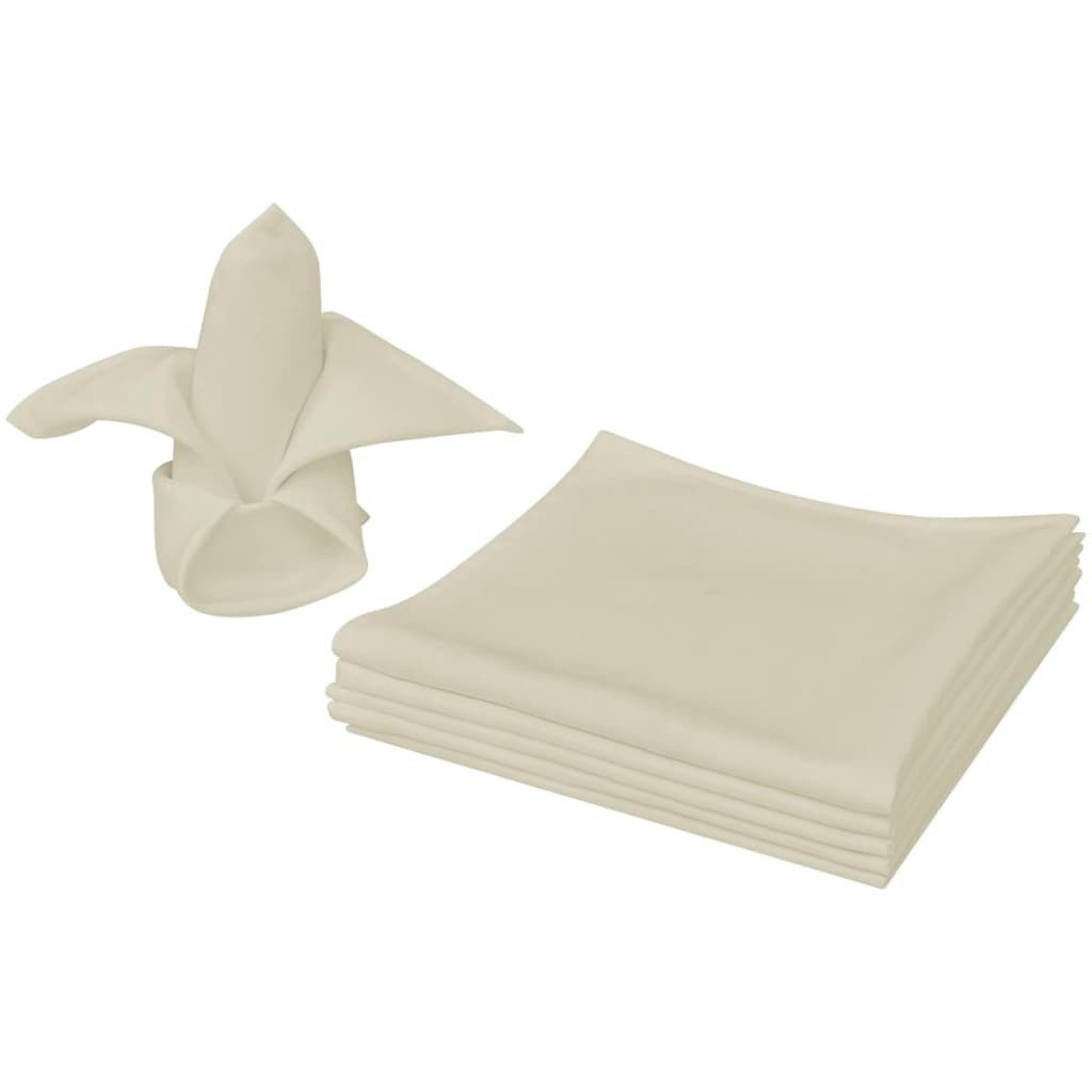 vidaXL Stoffserviette Dinner-Servietten 10 Stk Creme 50x50 cm, (10 St)