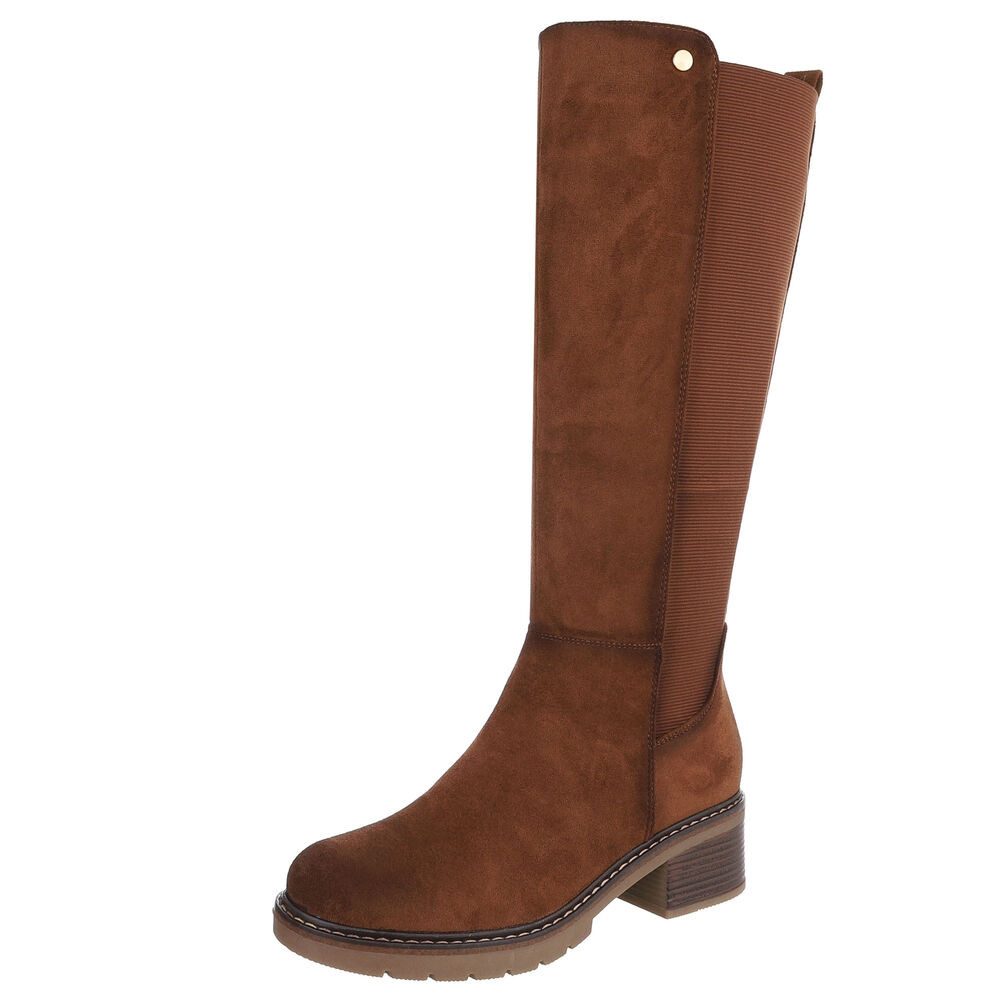 Ital-Design Damen Freizeit Stiefel (90755914) Blockabsatz Stiefel in Braun günstig online kaufen