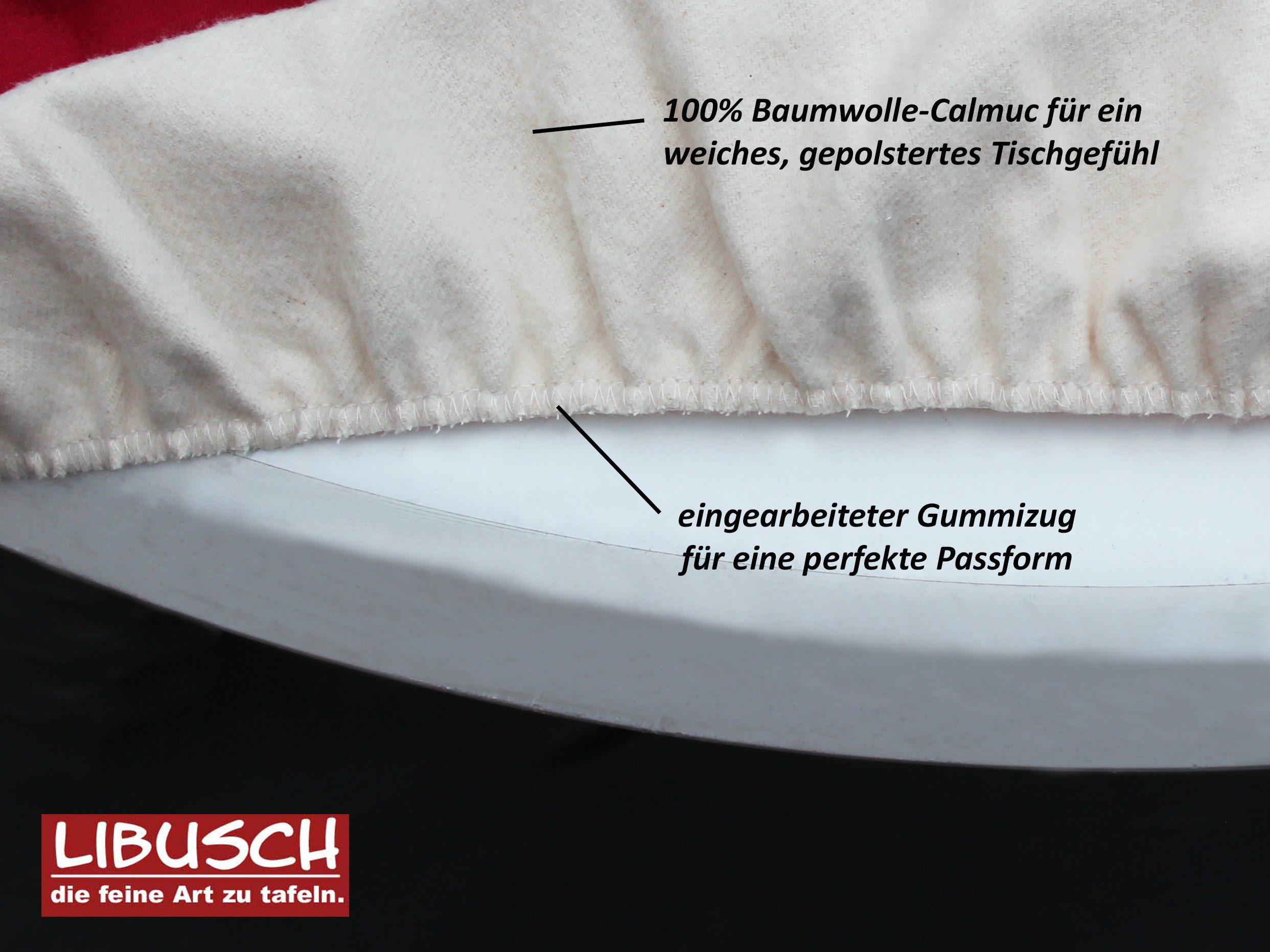 Libusch® Tischschonbezug Tischmolton mit Stretch-Gummizug, rund, Tischschut günstig online kaufen