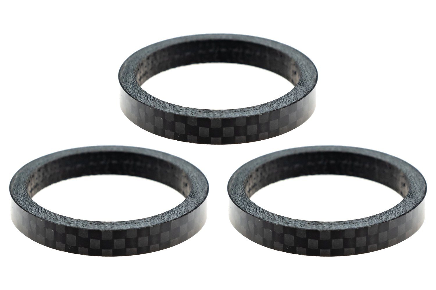 Non-Branded Lenkervorbau 3 Stück 1 1/8 Zoll Carbon Spacer 5mm Set A-Head Vorbau MTB Rennrad
