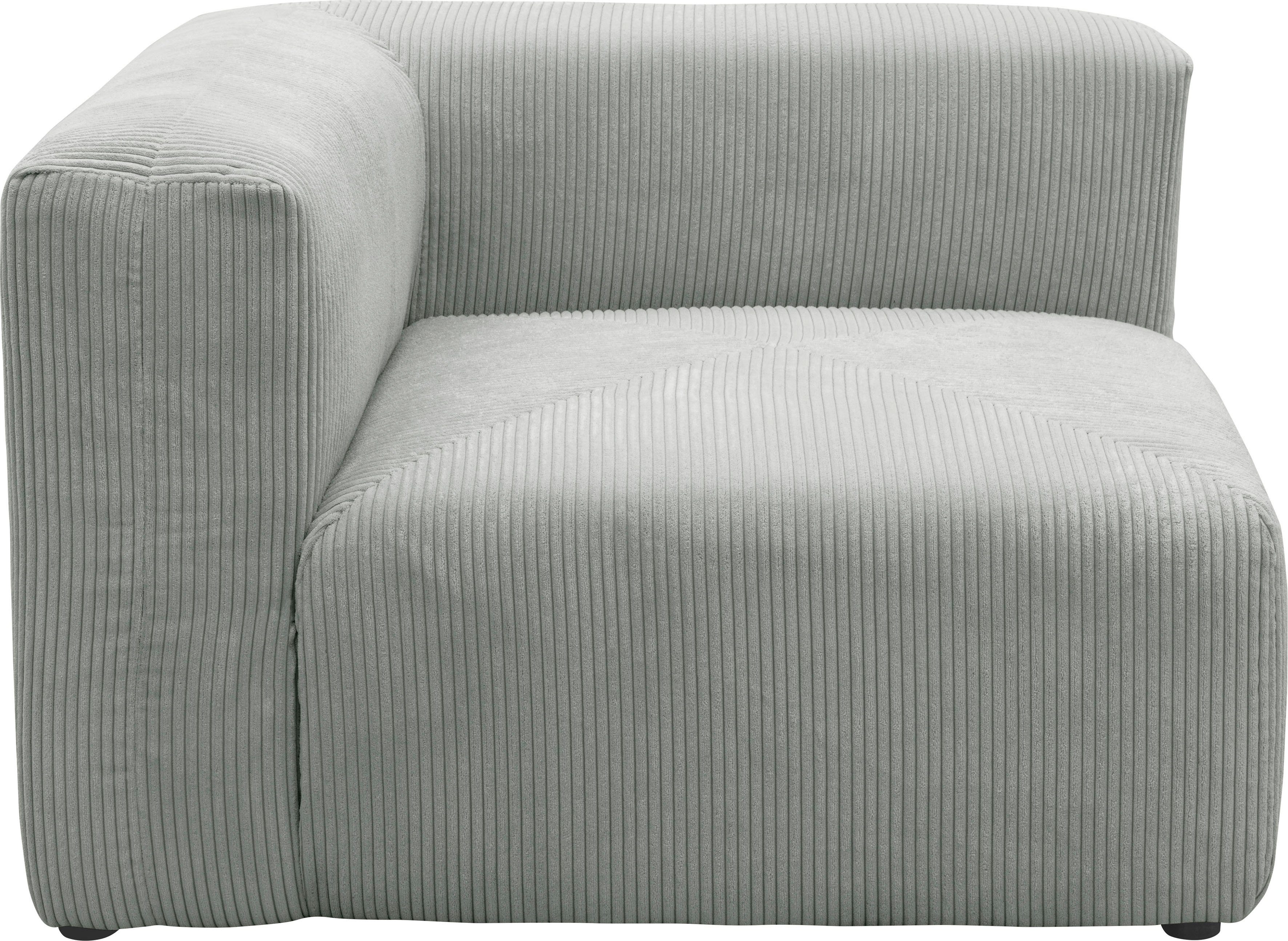 Sofa-Eckelement hellgrau RAUM.ID stellbar Gerrid, einzeln Modul-Eckelement, Cord-Bezug, auch