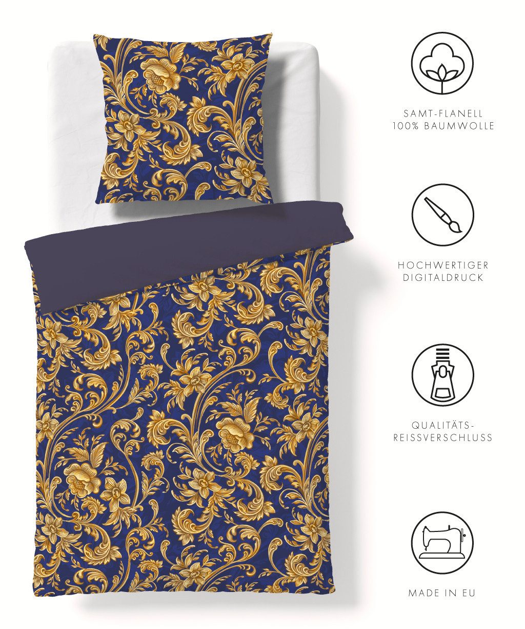 fleuresse Wendebettwäsche Valencia, Flanell, 3 teilig, günstig online kaufen