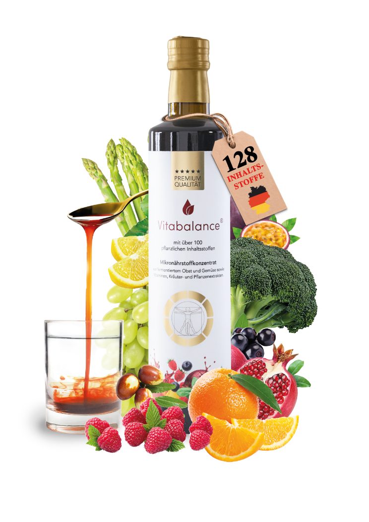 Vitabalance® Mikronährstoffkonzentrat mit 128 Zutaten für tägliche Versorgung Flüssig, Mit 128 Zutaten, darunter 36 fermentierte Obst- und Gemüsesorten