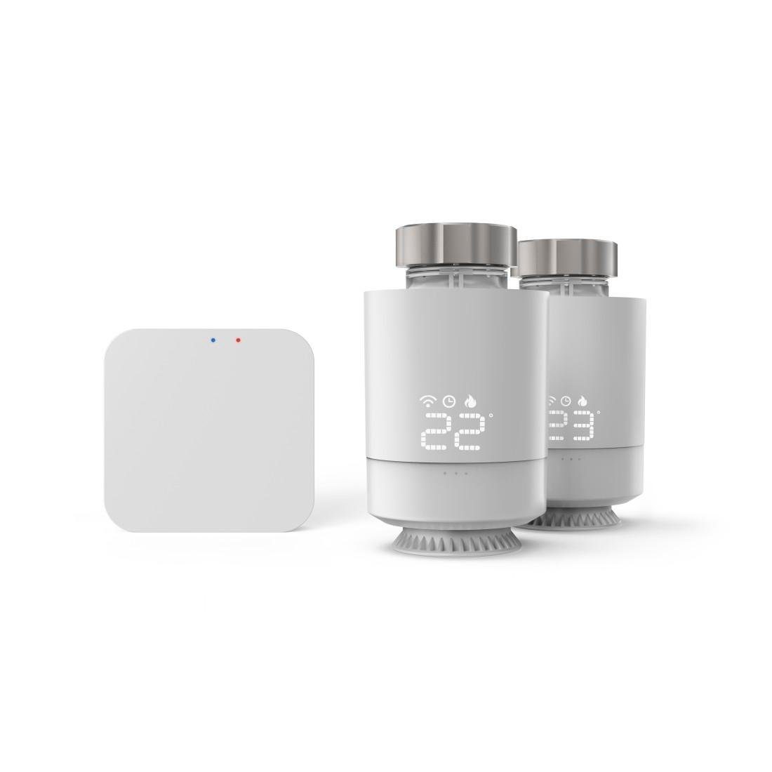 Hama WiFi heating control, set of 2x smart heating thermostats, smart home starter set (radiator thermostats), hub + adapter
