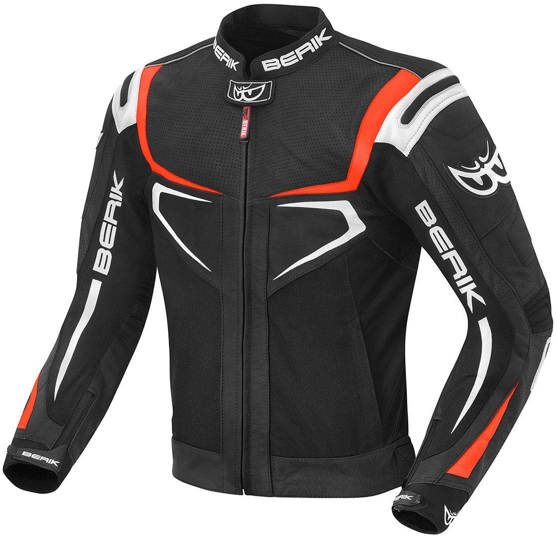 Berik Motorradjacke Radic Motorrad Leder- / Textiljacke Black/Red/White