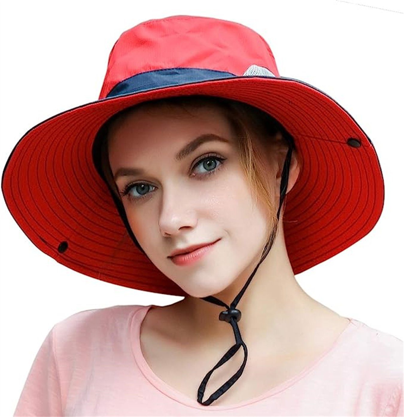 XDeer Sonnenhut 2x Sonnenhut für Damen,Faltbar SafariHut Wanderhut Gartenhut Wasserdicht,Breiter Krempe mit UV-Schutz,Verstellbare Kinnband