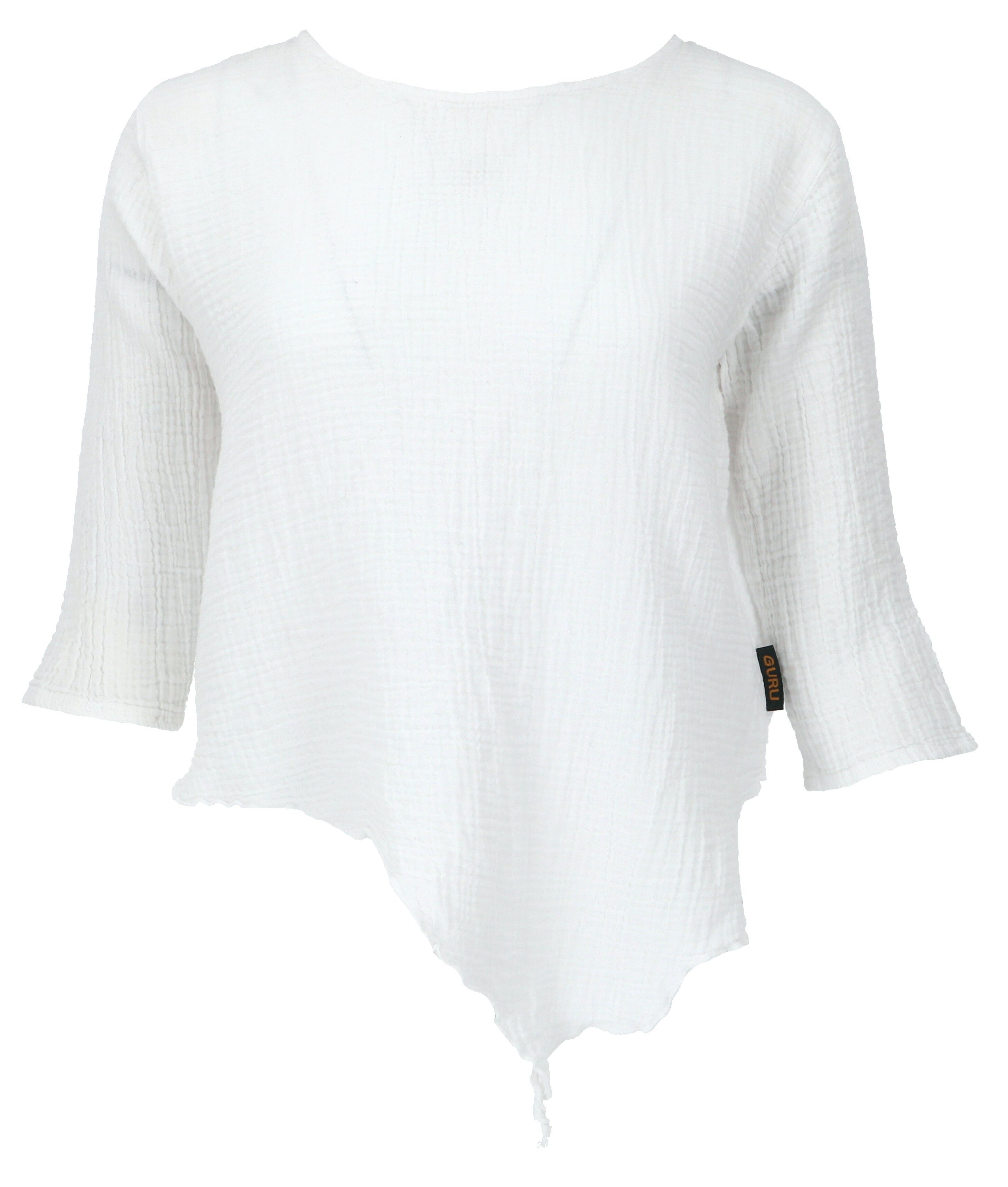 Guru-Shop Longbluse Musselin Elfen Shirt, kurz geschnittene Bluse -.. alternative Bekleidung – Bild 2 von 4