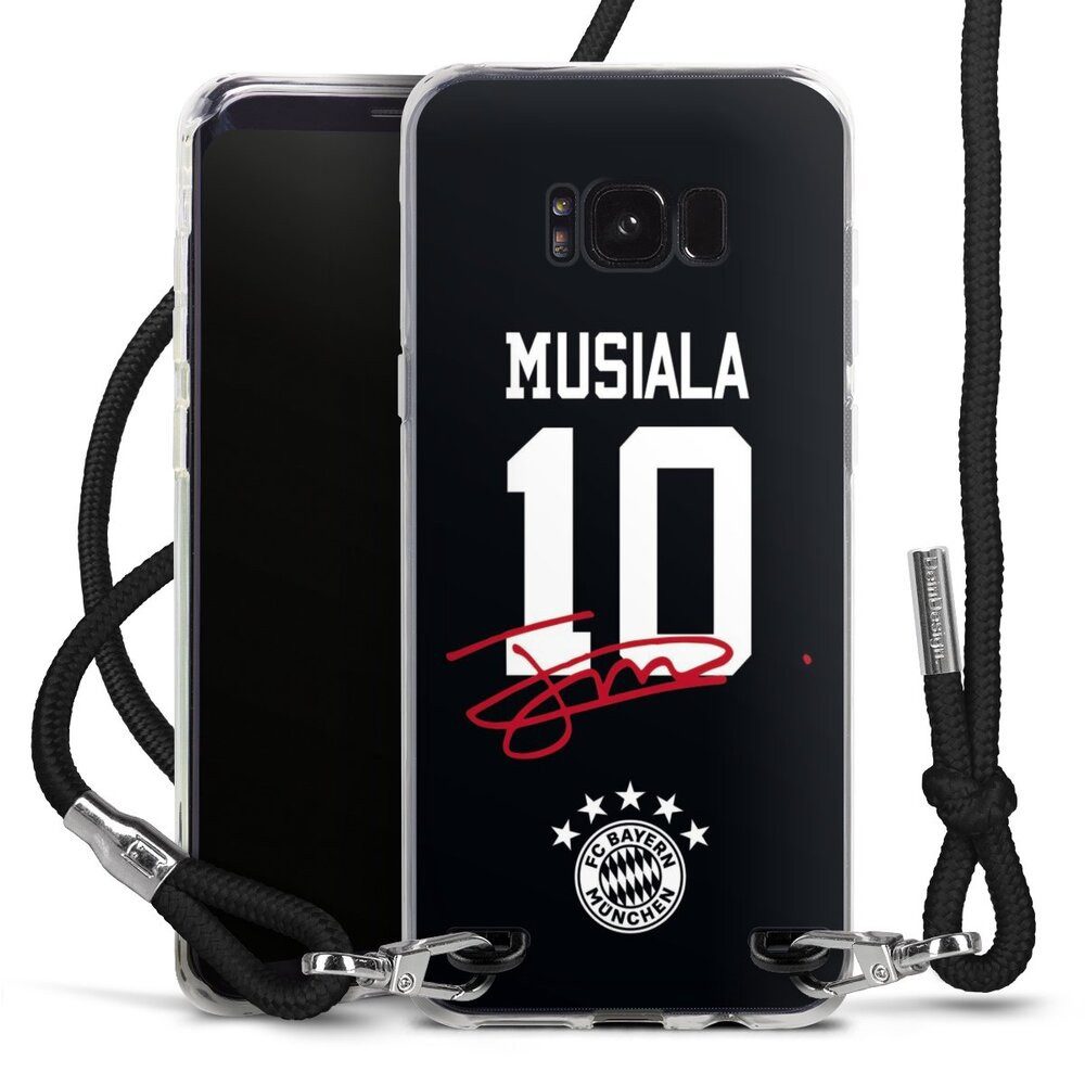 DeinDesign Handyhülle FC Bayern München Jamal Musiala FCB Musiala 10, Samsung Galaxy S8 Plus Handykette Hülle mit Band Case zum Umhängen