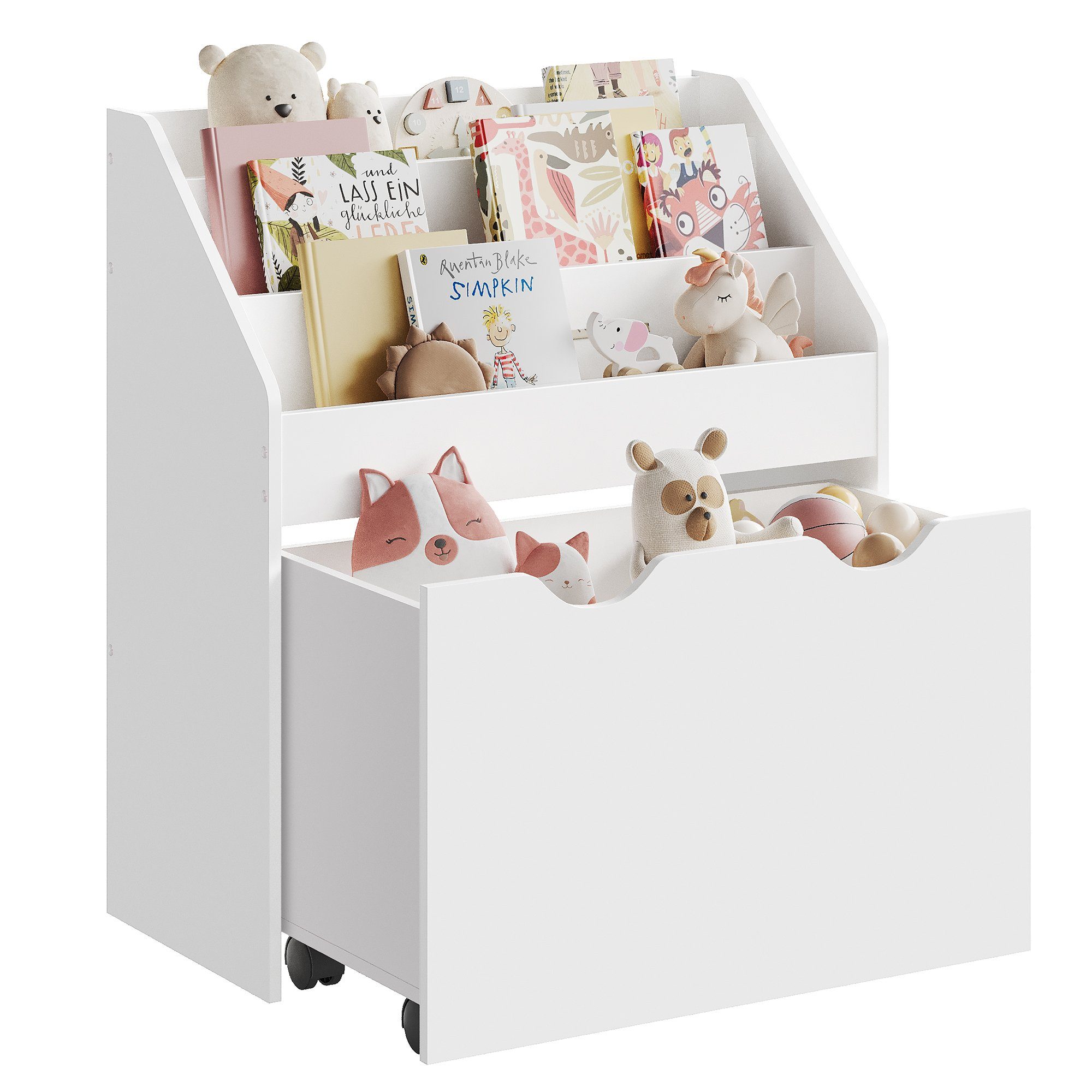 SONGMICS Spielzeugtruhe Bücherregal für Kinder, Kinderregal, günstig online kaufen
