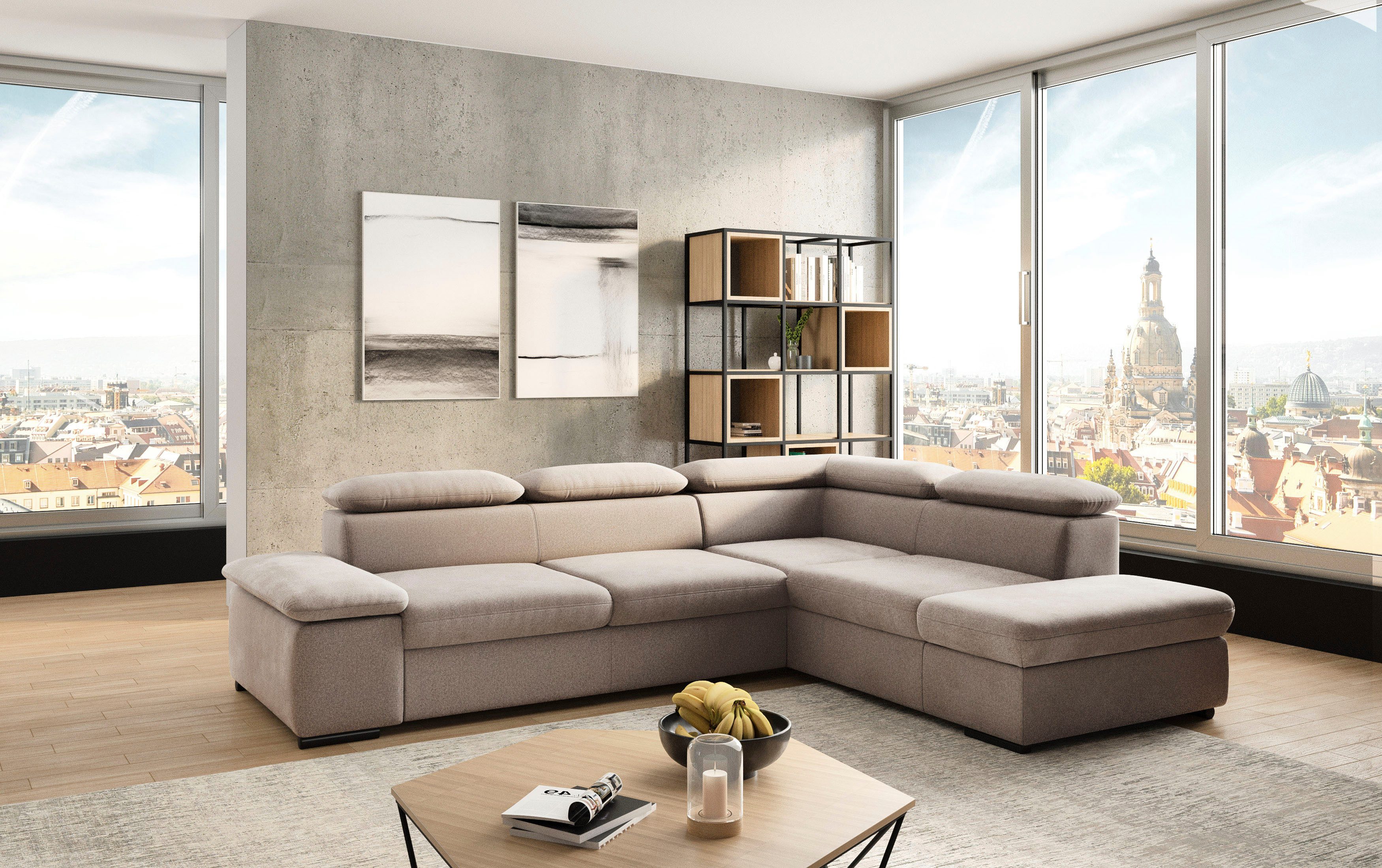 sit&more Ecksofa Alcudia L-Form, mit Armteilverstellung, optional Kopfteilverstellung und Bettfunktion