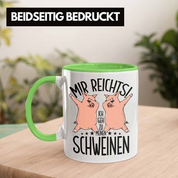 Trendation Tasse Lustige Tasse Geschenk für Schweine-Bauer Geschenkidee Spruch