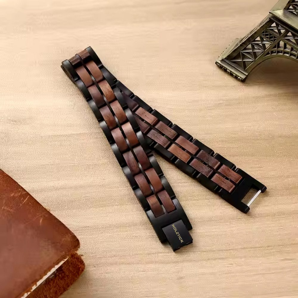 Holztick Bavaria Gliederarmband Nox, Armband aus Walnussholz und Edelstahl günstig online kaufen