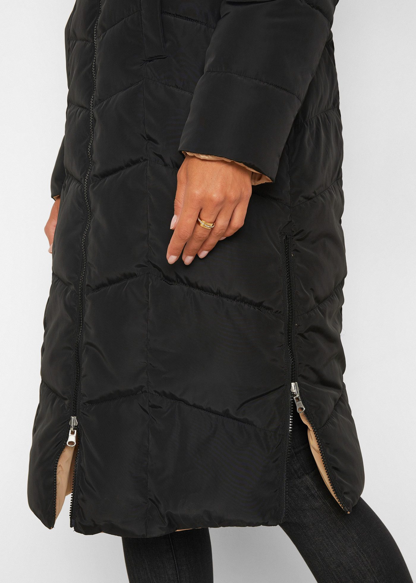 bonprix Steppmantel zum Wenden, 2-Wege-Zipper, Seitenschlitze mit Reißverschluss – Bild 4 von 5