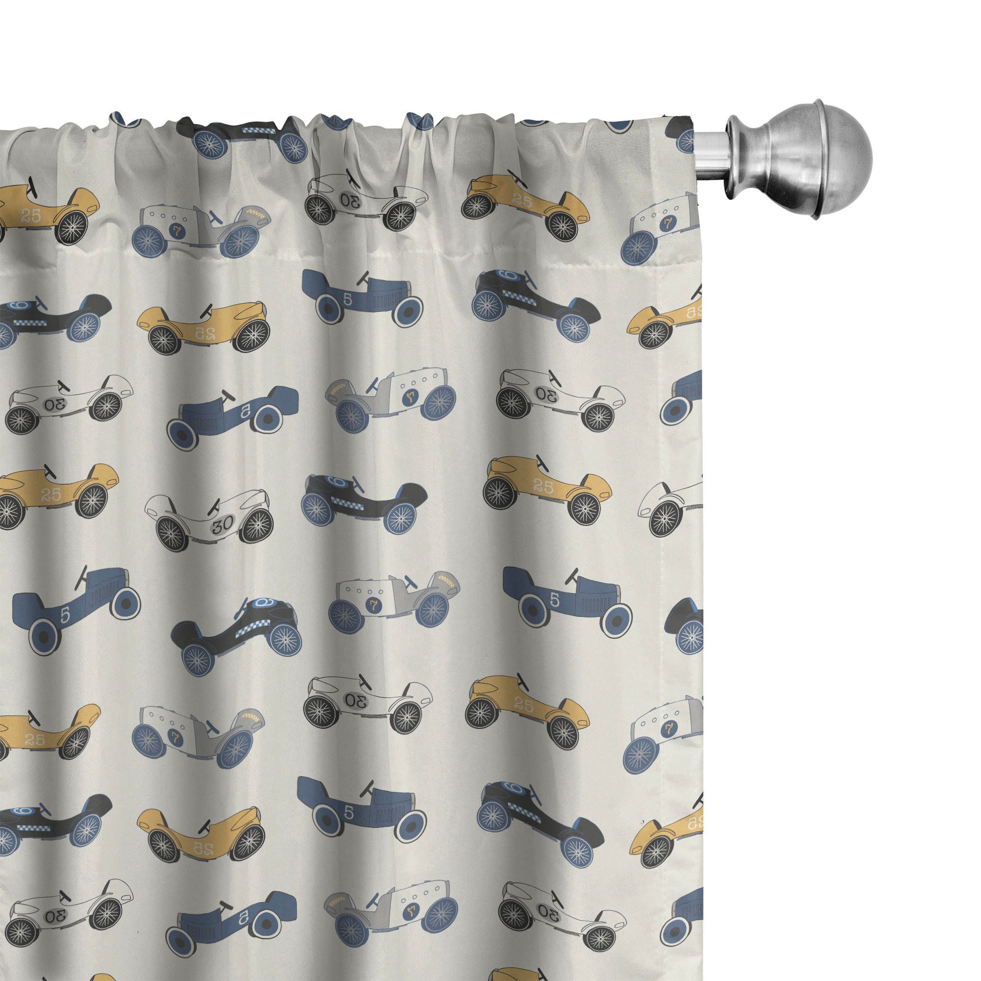 Abakuhaus Gardine Vorhang für Wohnzimmer Schlafzimmer Dekor, Microfaser, Autos Vintage Rennen PKWs