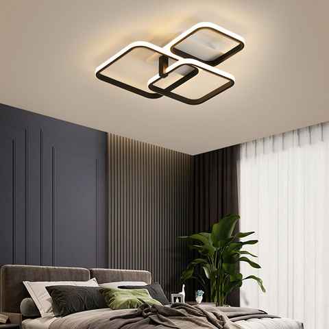 Daskoo Deckenleuchten 3/4/5 Quadrat LED Deckenlampe mit Fernbedienung Dimmbar Wohnzimmer, LED fest integriert, Warmweiß/Neutralweiß/Kaltweiß, LED Deckenleuchte, Stufenloses Dimmen