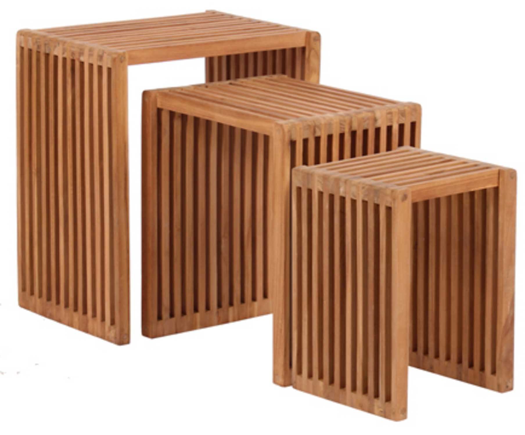 Starhome Beistelltisch -Set MODENA - Teakholz 3er Set