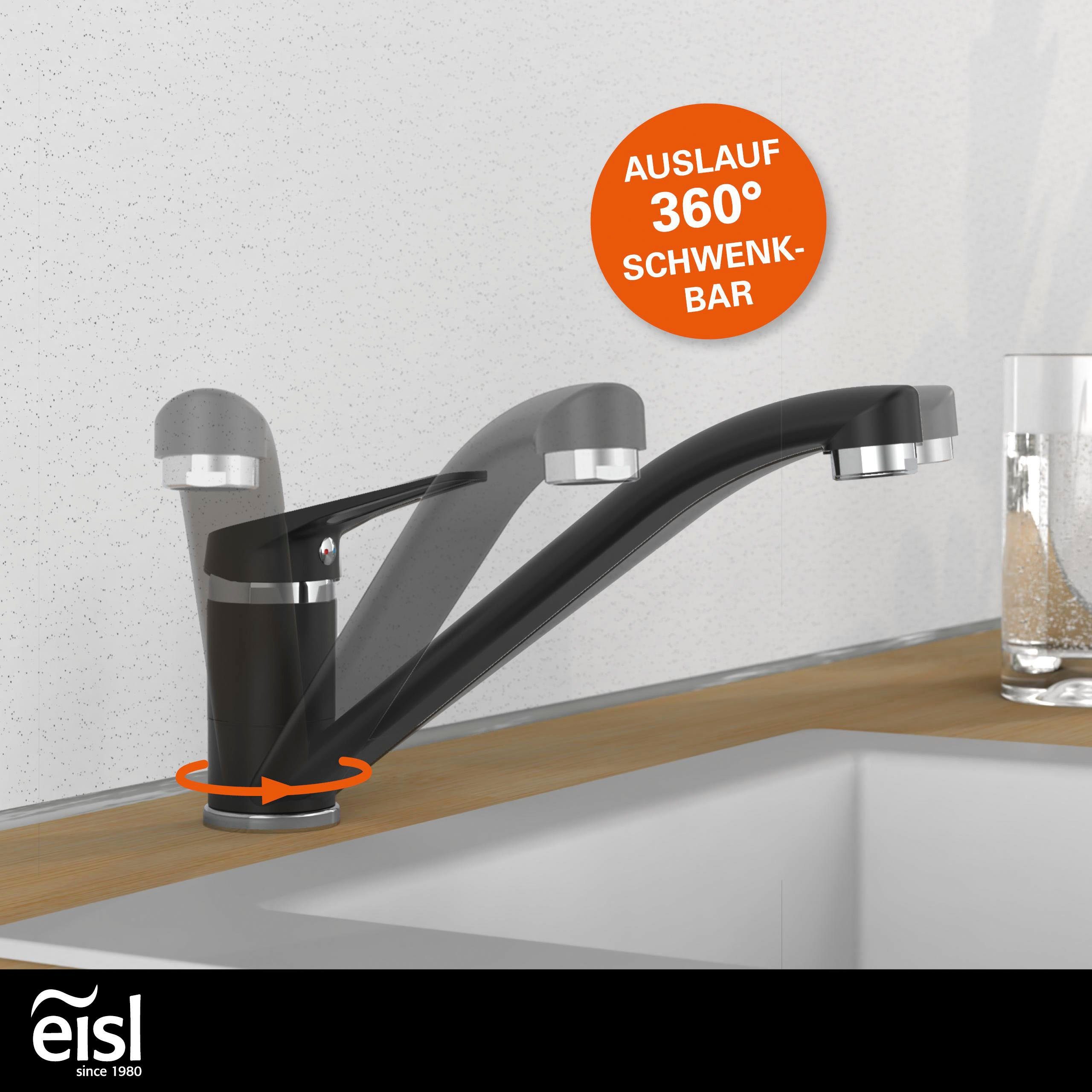 Eisl Spültischarmatur Speed 360° schwenkbarer Wasserhahn, Mischbatterie Küche, Spültischarmatur