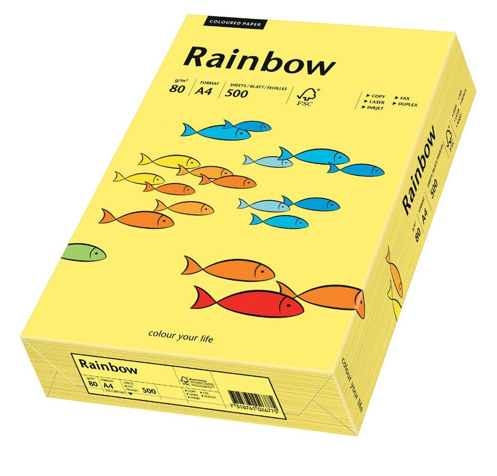 PAPYRUS Drucker- und Kopierpapier PAPYRUS Multifunktionspapier Rainbow A4 80 g/qm gelb