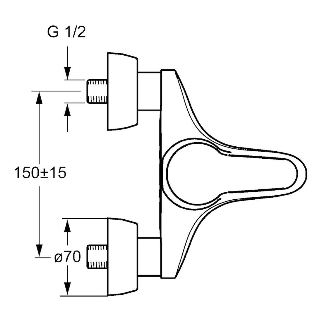 HANSA Wannenarmatur Einhebel Wannenfüll- und Brausebatterie - verchromt - 01742183