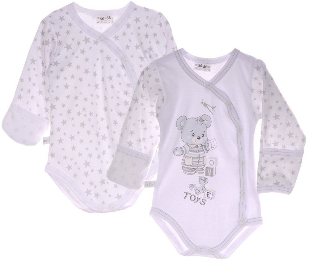 Body Wickelbodys 2er Pack Baby Body Wickelbody mit Kratzschutz