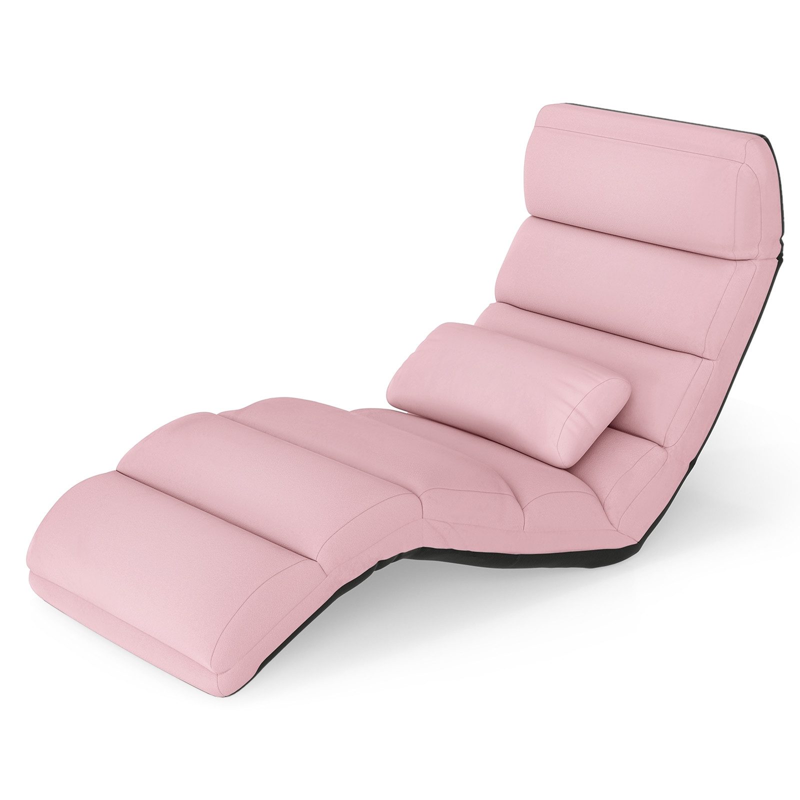 COSTWAY Relaxliege, mit Liegefunktion, Bodensessel klappbar verstellbare Rücklehne