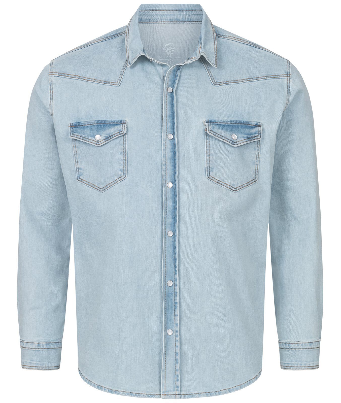 Rock Creek Jeanshemd Herren Jeanshemd Hellblau H-322