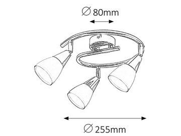 Rabalux LED Deckenspots "Nicolette" 3-flammig, Metall, silber, rund, E14, ø255mm