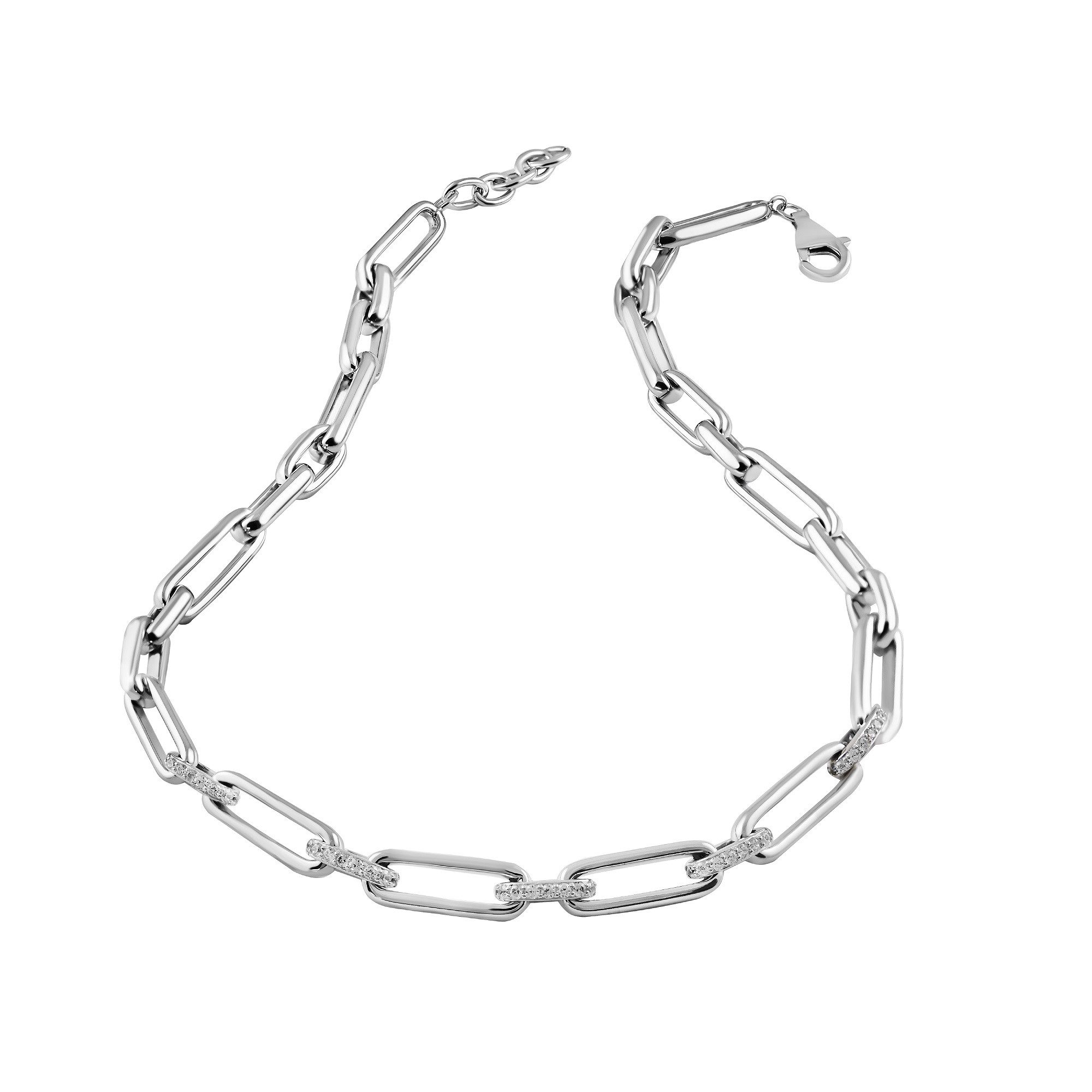 Firetti Gliederkette Schmuck Geschenk Silber 925 Halsschmuck Halskette Ankerkette, mit Zirkonia (synth)