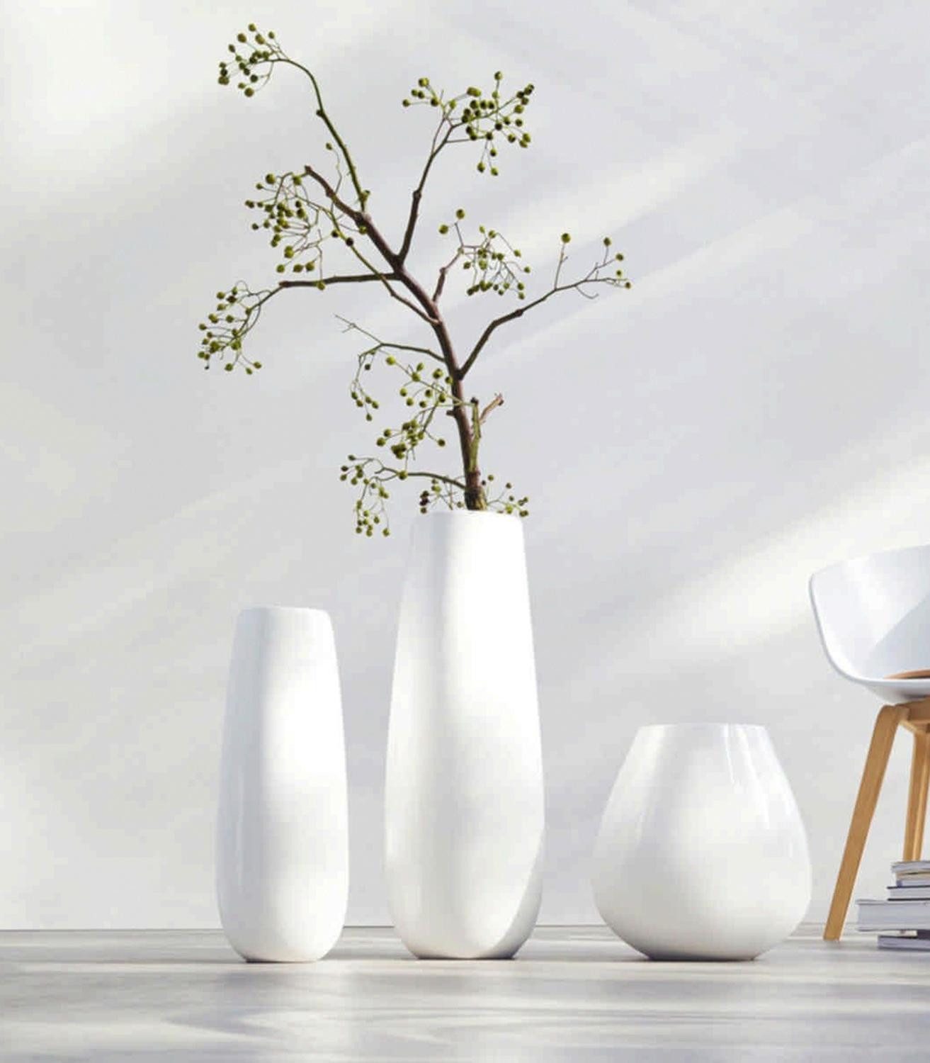 ASA SELECTION Tischvase EASE XL, Weiß, Steinzeug, (1 St), spülmaschinen-,mikrowellen-,ofen- und gefriergeeignet, Ø 23 x H 60 cm